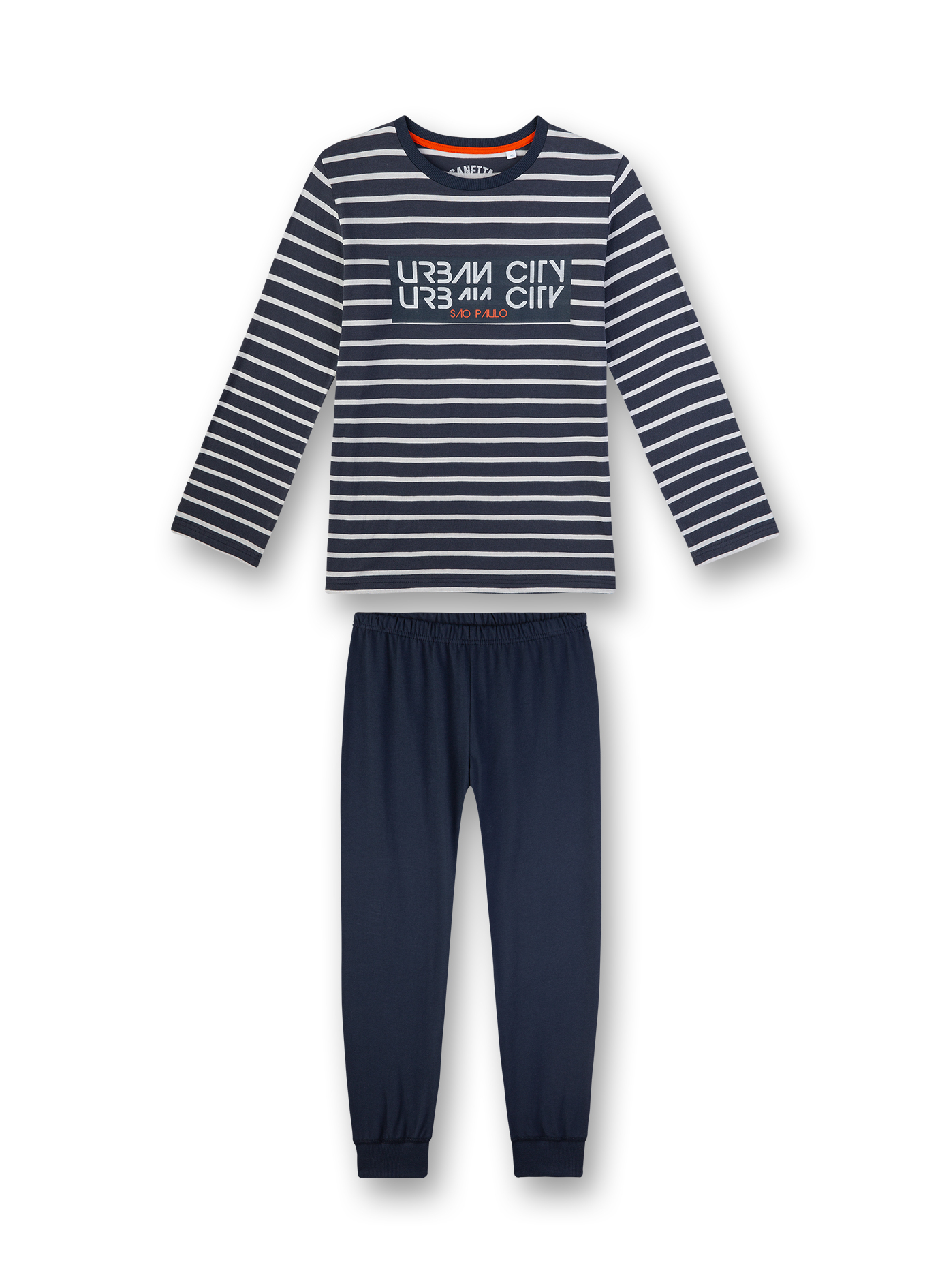 Jungen-Schlafanzug lang Blau Urban Summer