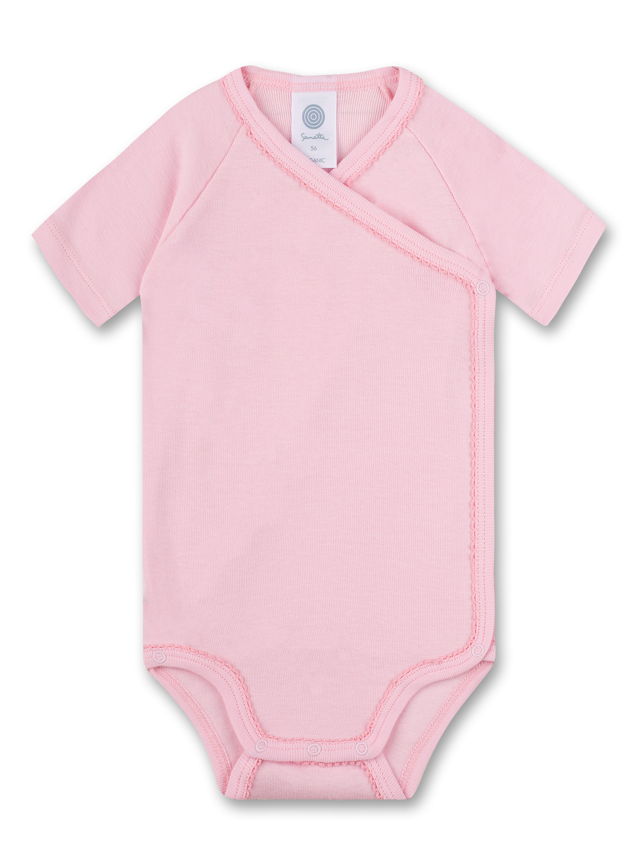 Wickelbody kurzarm (Doppelpack) Off-White und Rosa