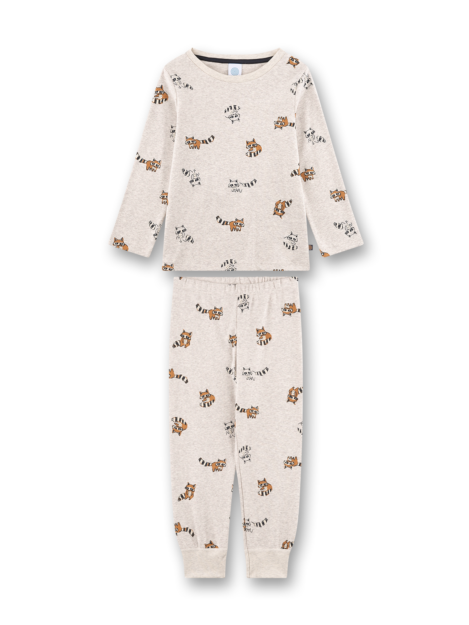 Jungen-Schlafanzug lang beige Waschbär