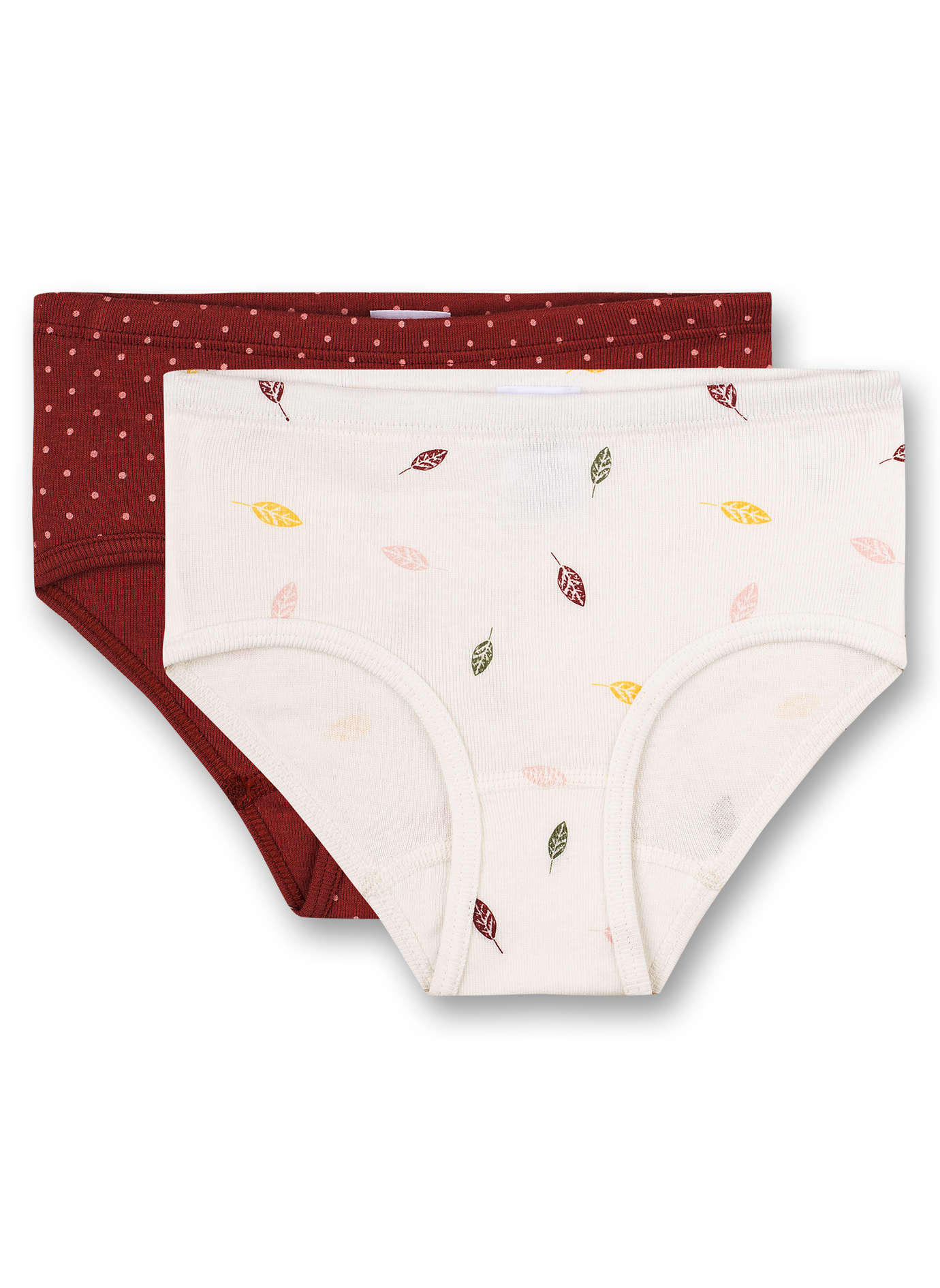 Mädchen-Hüftslip (Doppelpack) Off-White und Rot Back to Nature
