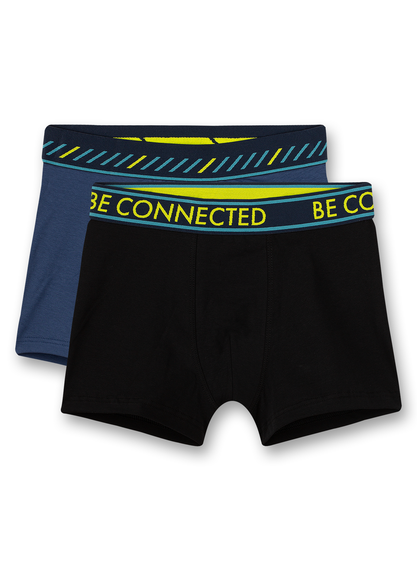 Jungen-Shorts (Doppelpack) Dunkelblau und Schwarz