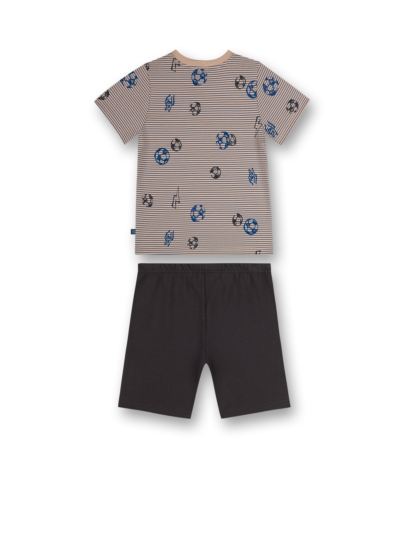 Jungen-Schlafanzug kurz Beige Fußball