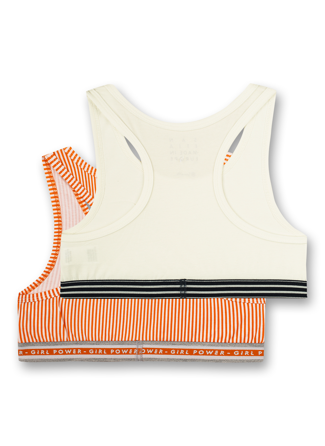 Mädchen-Bustier (Doppelpack) Orange und Weiß Athleisure Workout