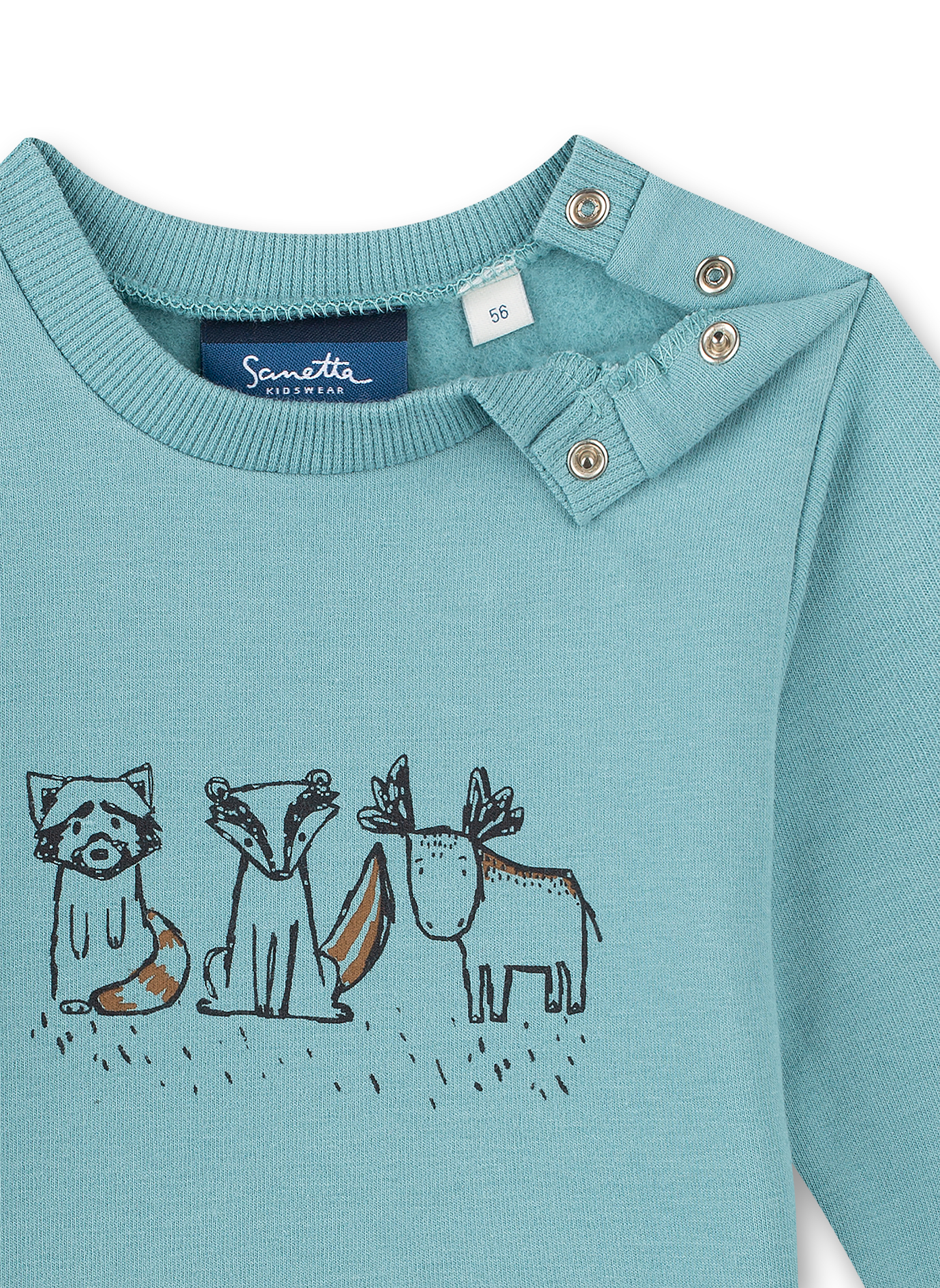Jungen-Sweatshirt Hellblau Indian Little Panda