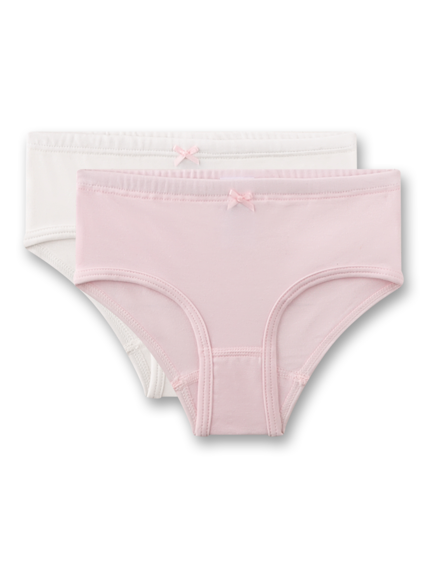 Mädchen-Hüftslip (Doppelpack) rosa & weiß