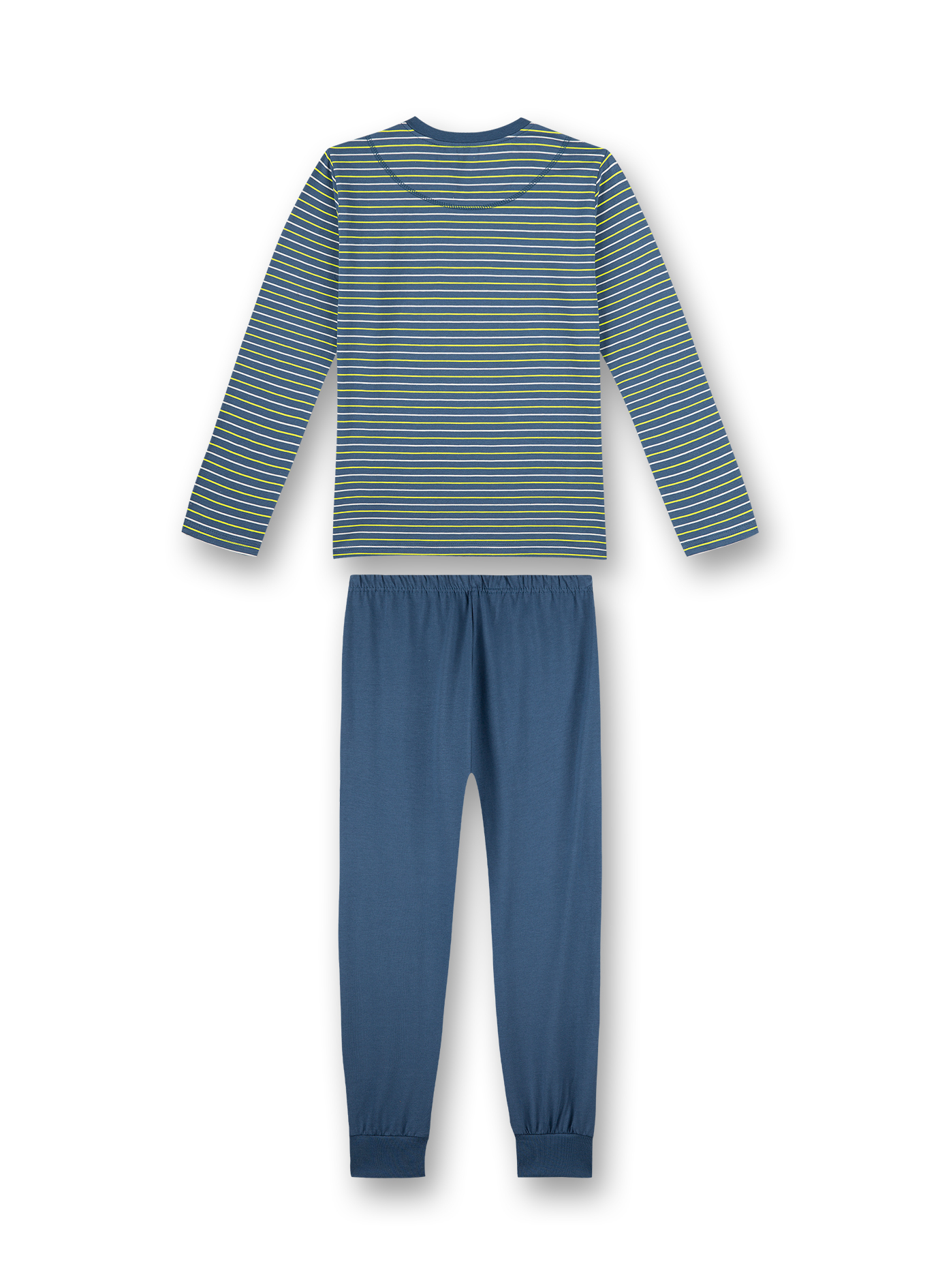 Jungen-Schlafanzug Blau Ringel Snowboarder