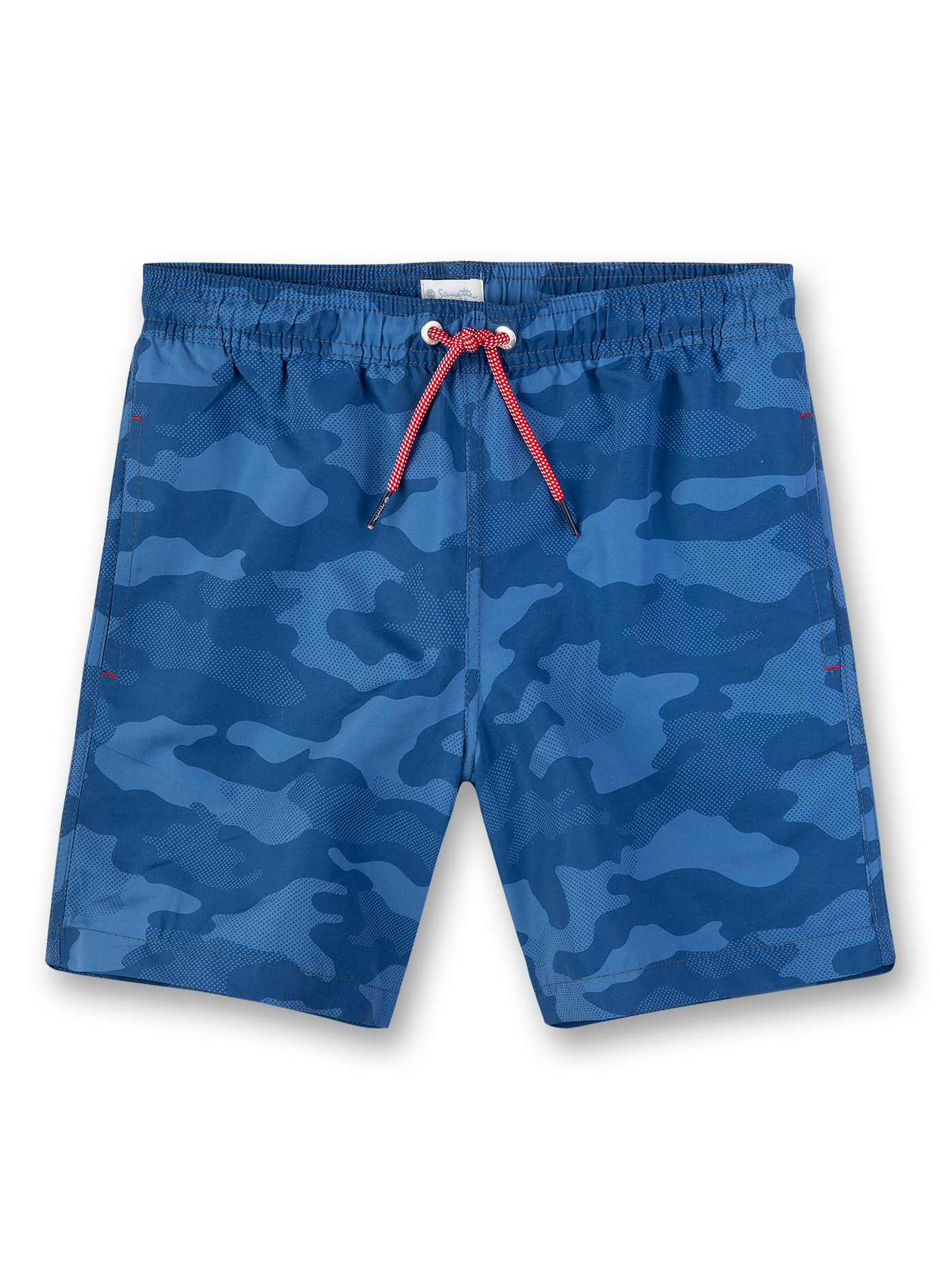 Jungen-Badeshorts Blau Camouflage