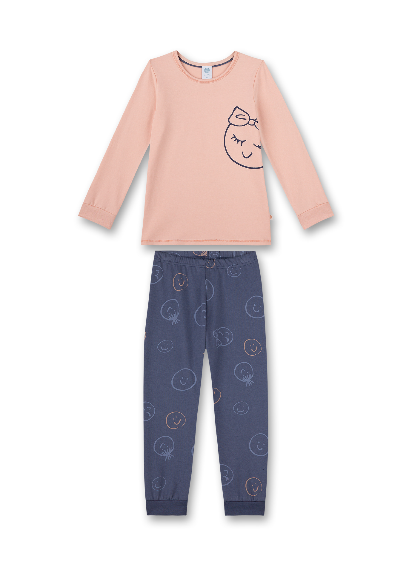 Mädchen-Schlafanzug Rosa Smileys