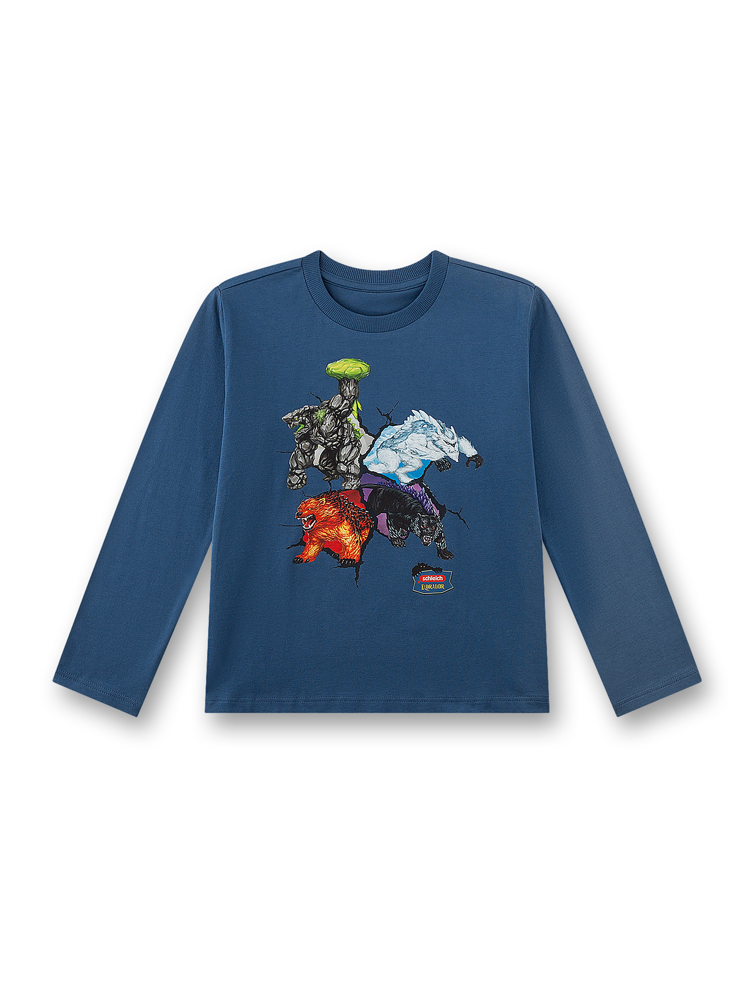 T-Shirt, Langarmshirt, Monstren-Print, Hemd
, Baumwolle
