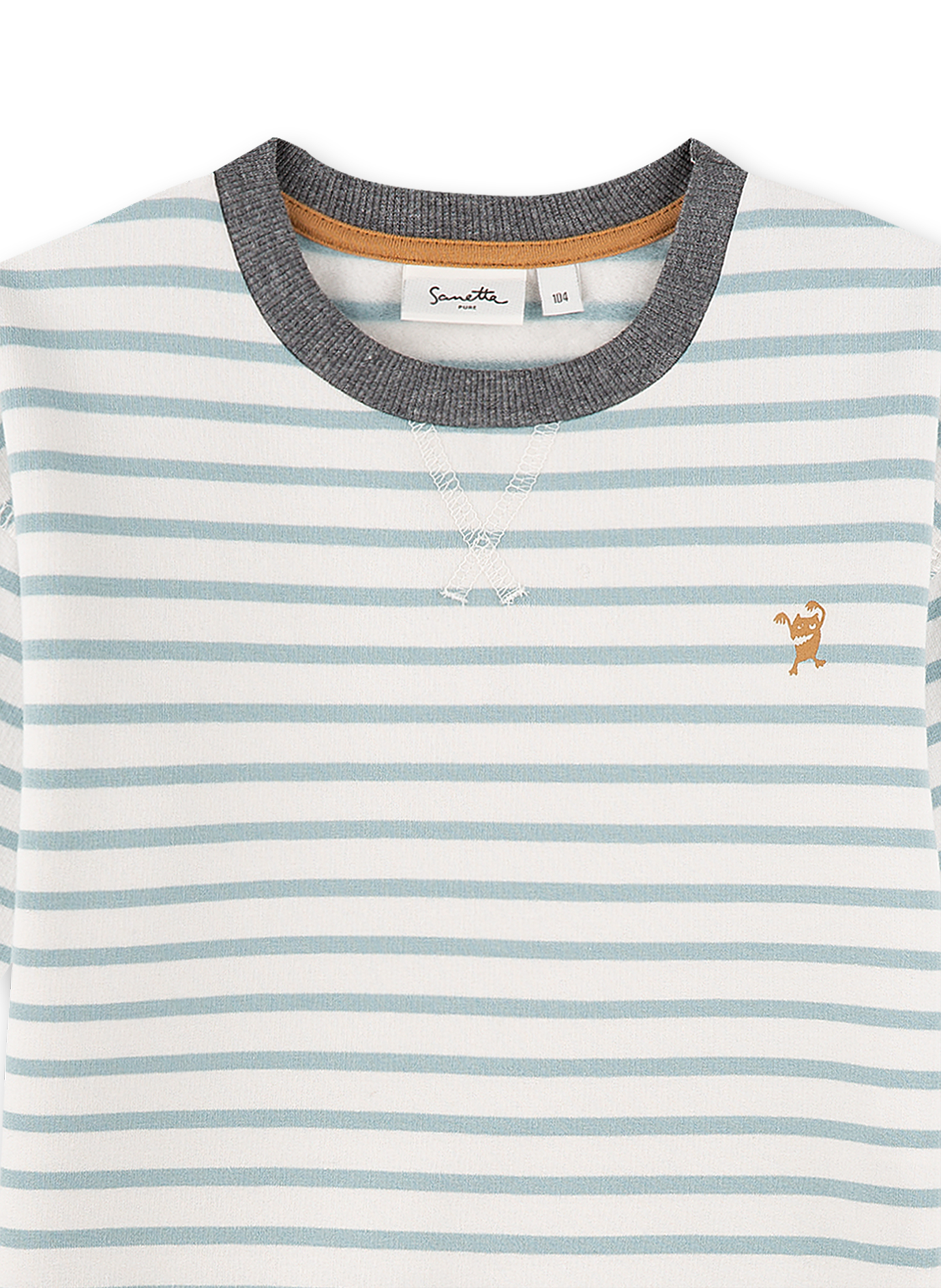 Jungen-Sweatshirt Hellblau Ringel