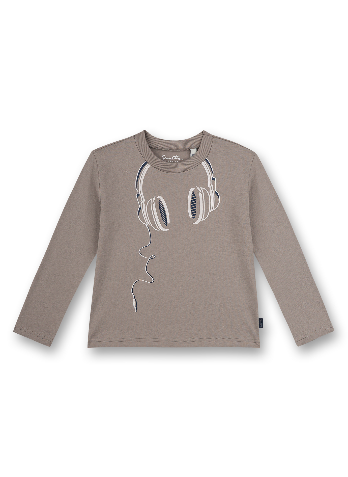 Jungen-Shirt langarm Grau Music