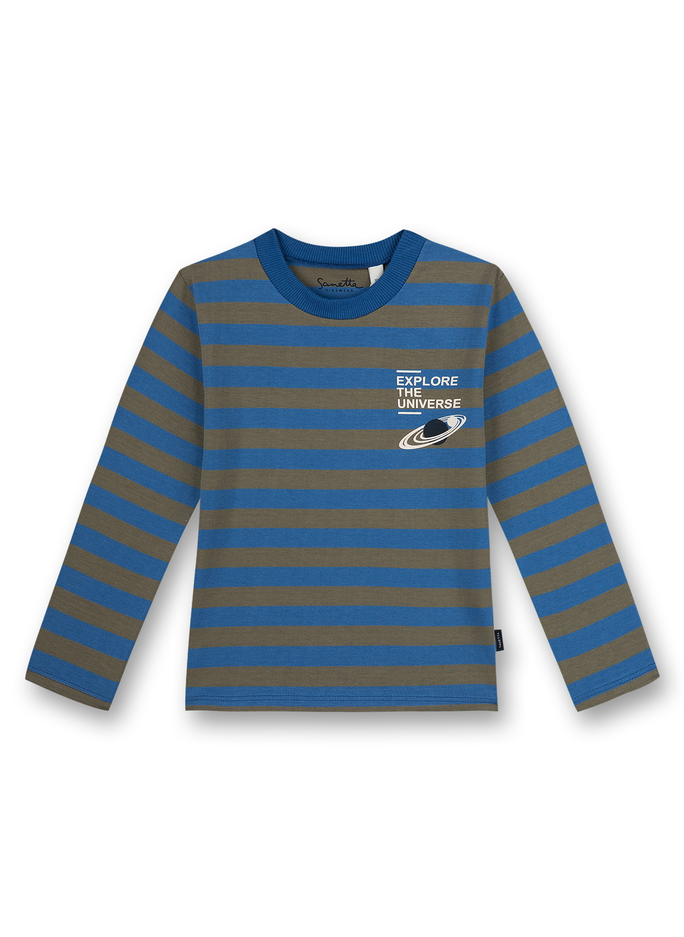 Jungen-Shirt langarm Blau Ringel Galaxy Star