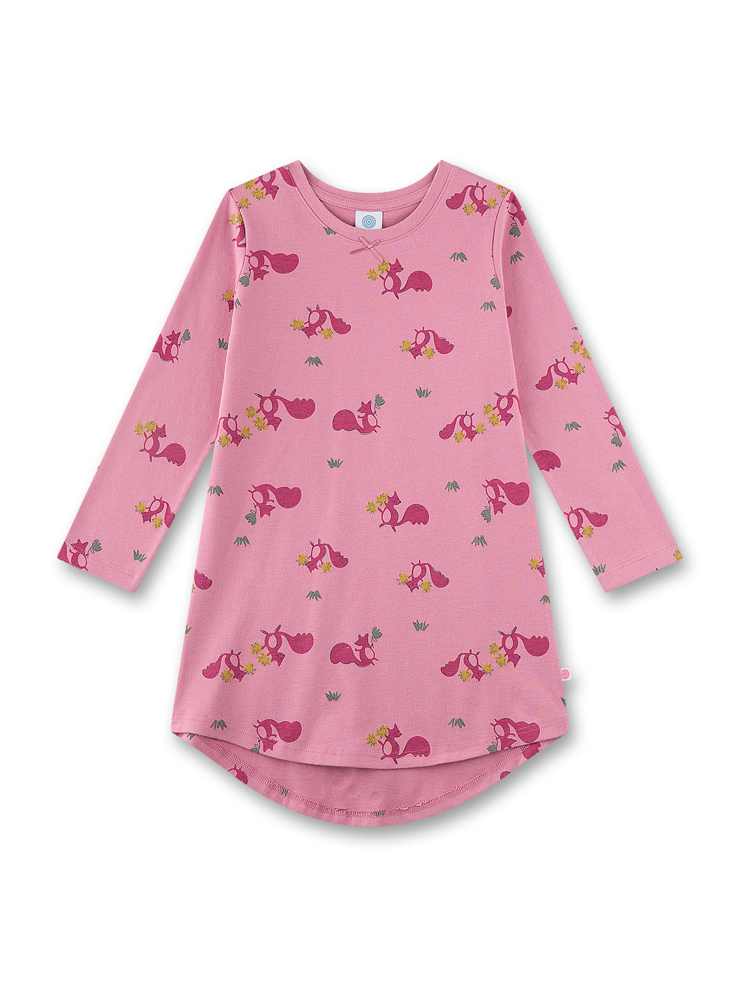 Kinderkleid, Langarm, Rosa, Muster, Kleid