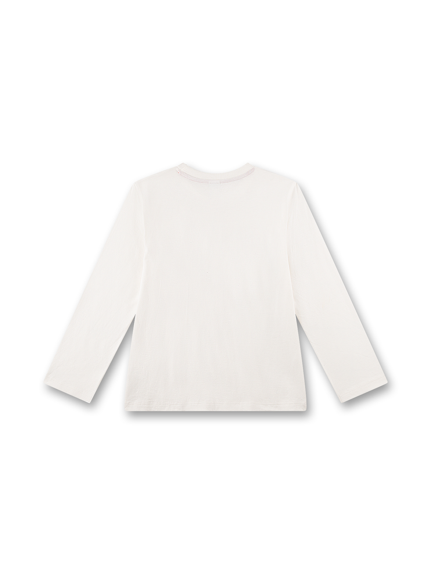 Langarmshirt, Rundhalsausschnitt, Cremeweiß, Einfarbig