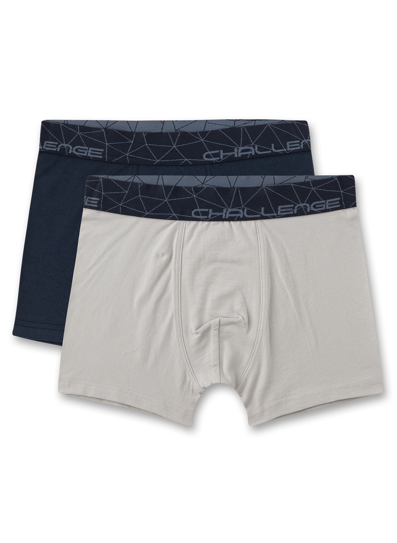 Jungen-Hipshorts (Doppelpack) Grau & Blau