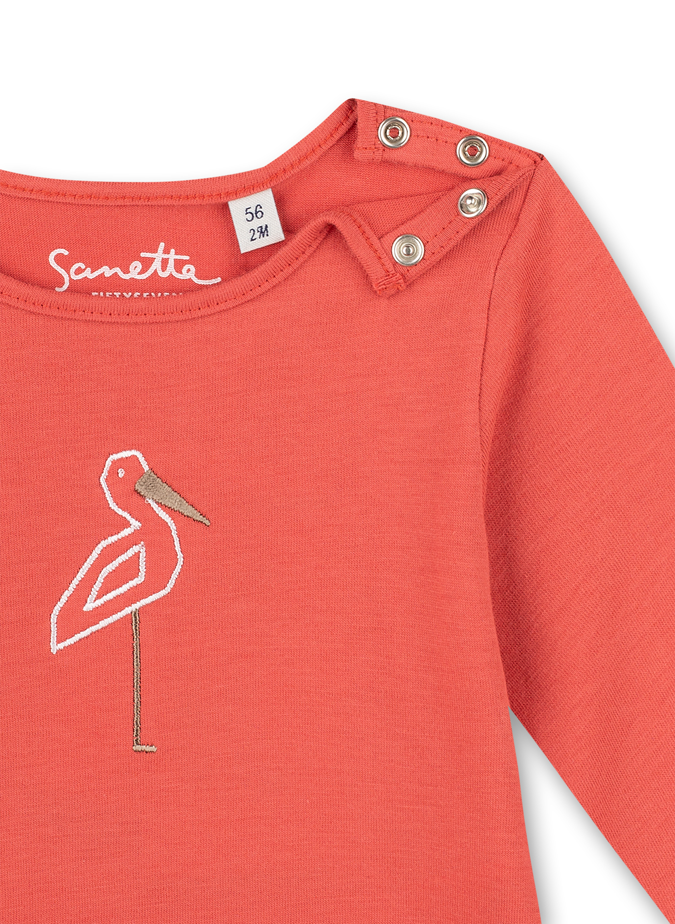 Mädchen-Shirt langarm Rot Family Stork