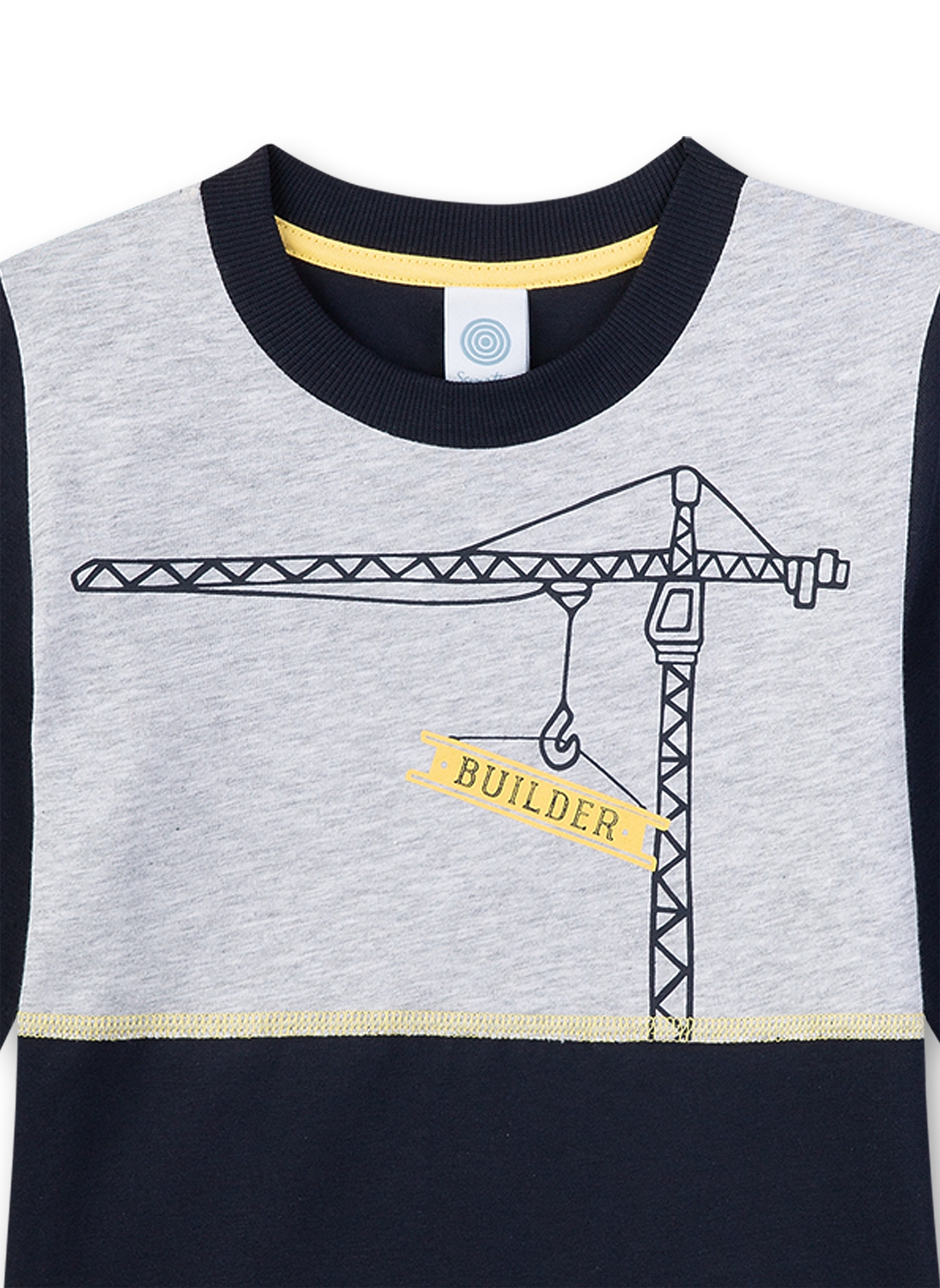 Jungen-Schlafanzug lang Dunkelblau-melange Builder