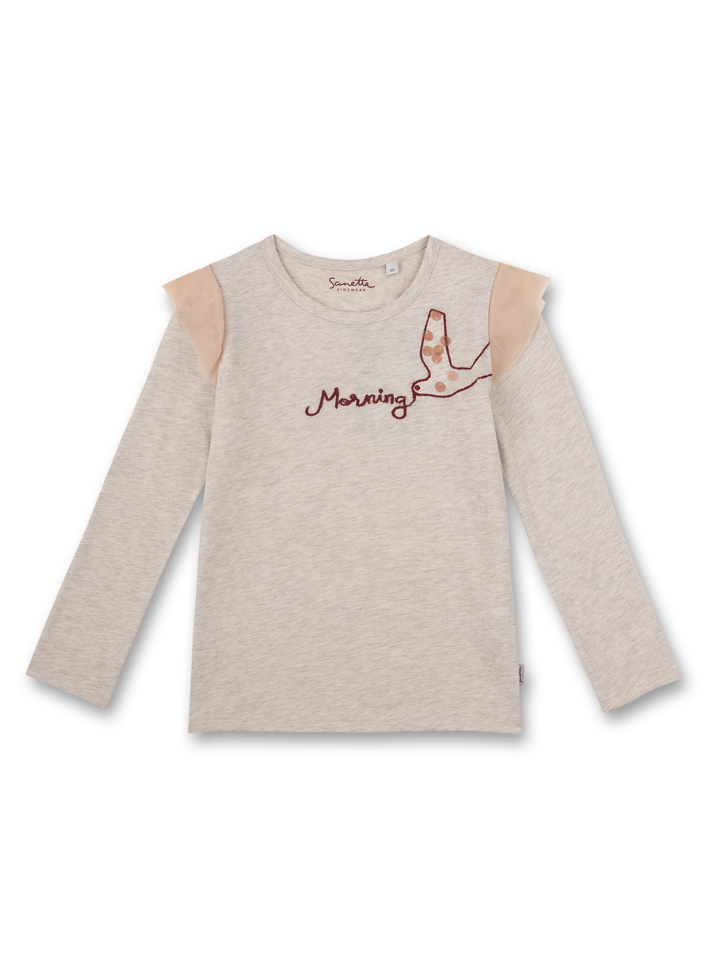 Mädchen-Langarmshirt Beigemelange Early Bird