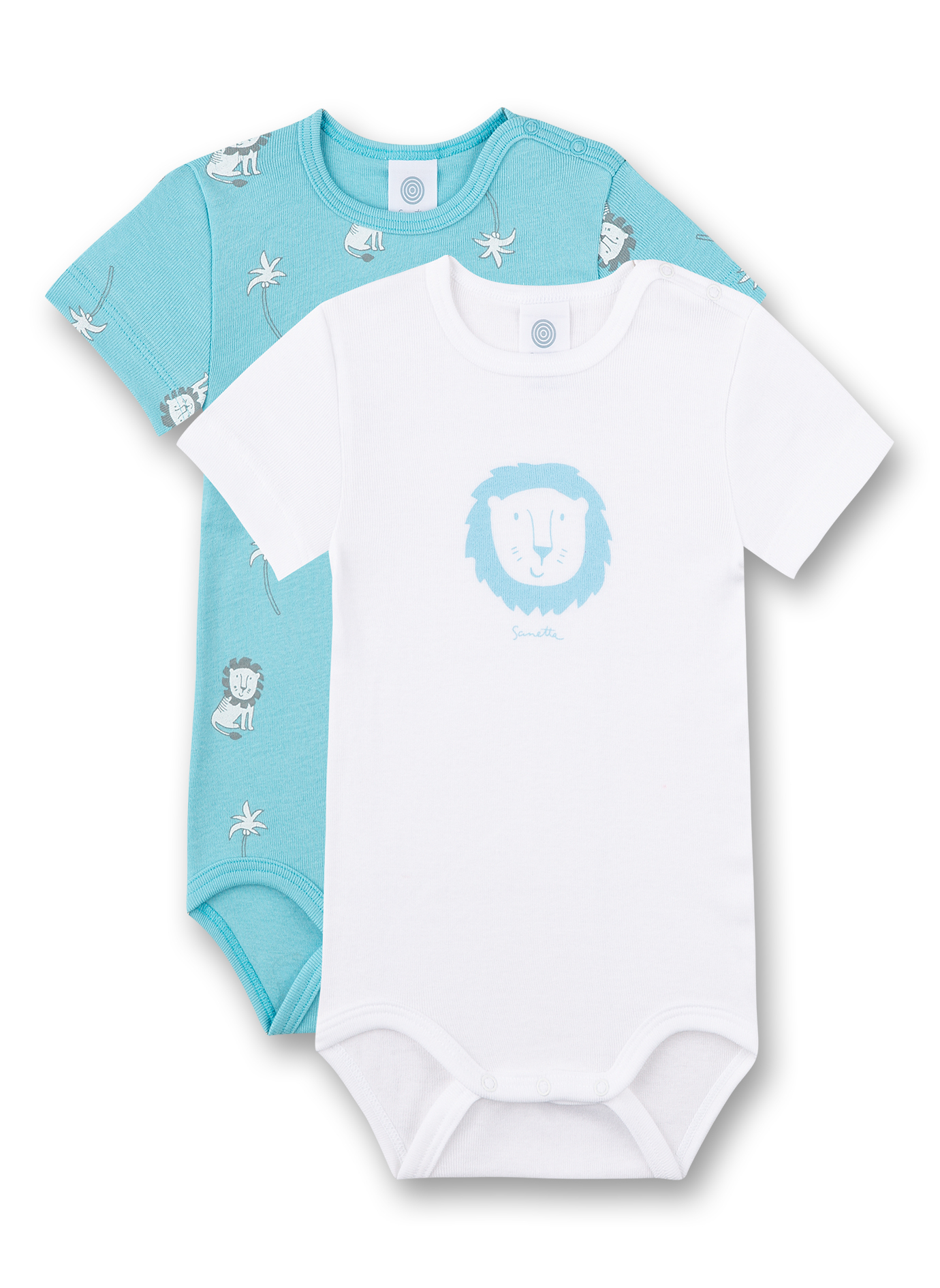 Body kurzarm (Doppelpack) Hellblau und Weiß Lion