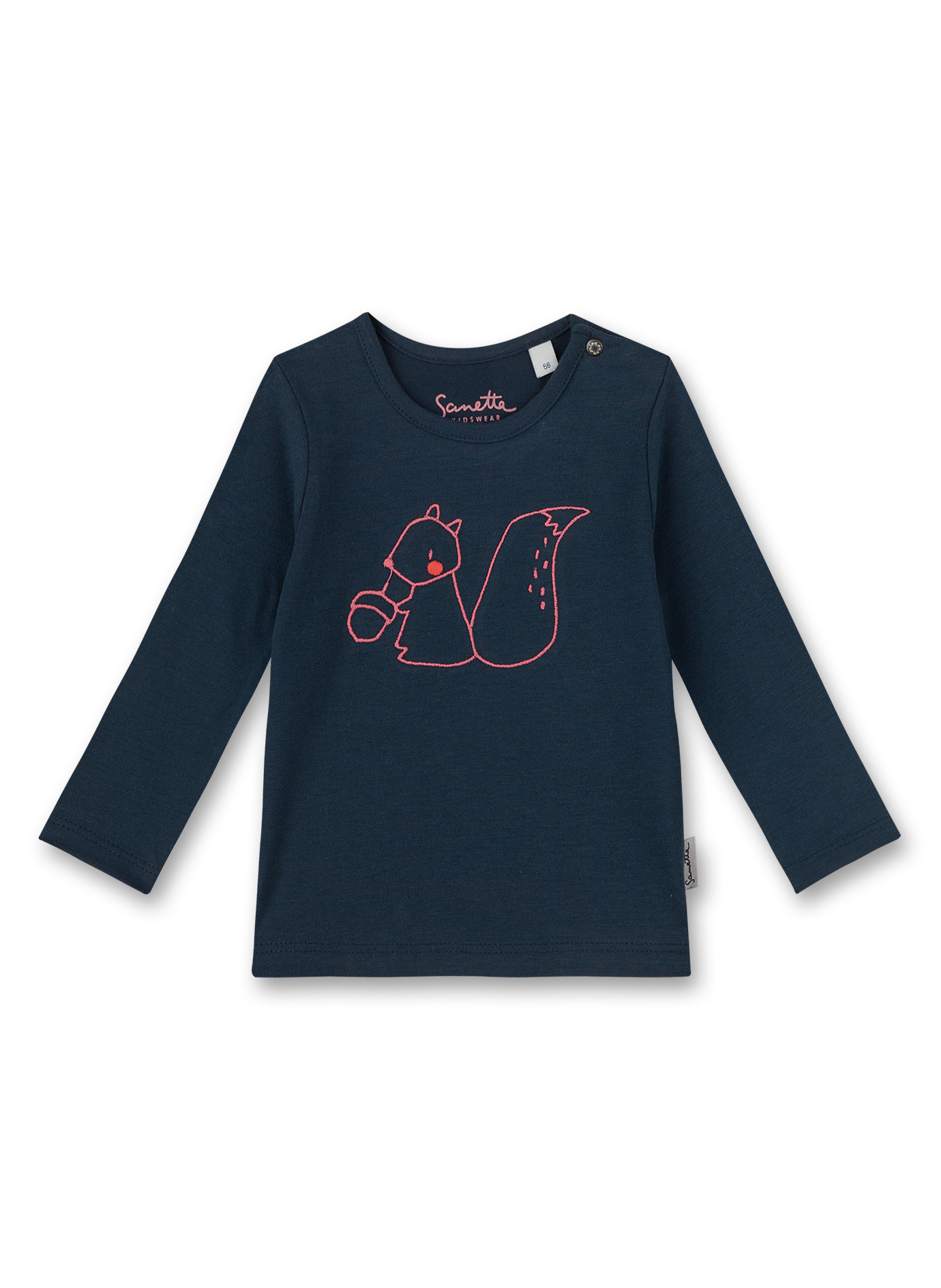 Mädchen-Shirt langarm Dunkelblau Sweet Squirrel