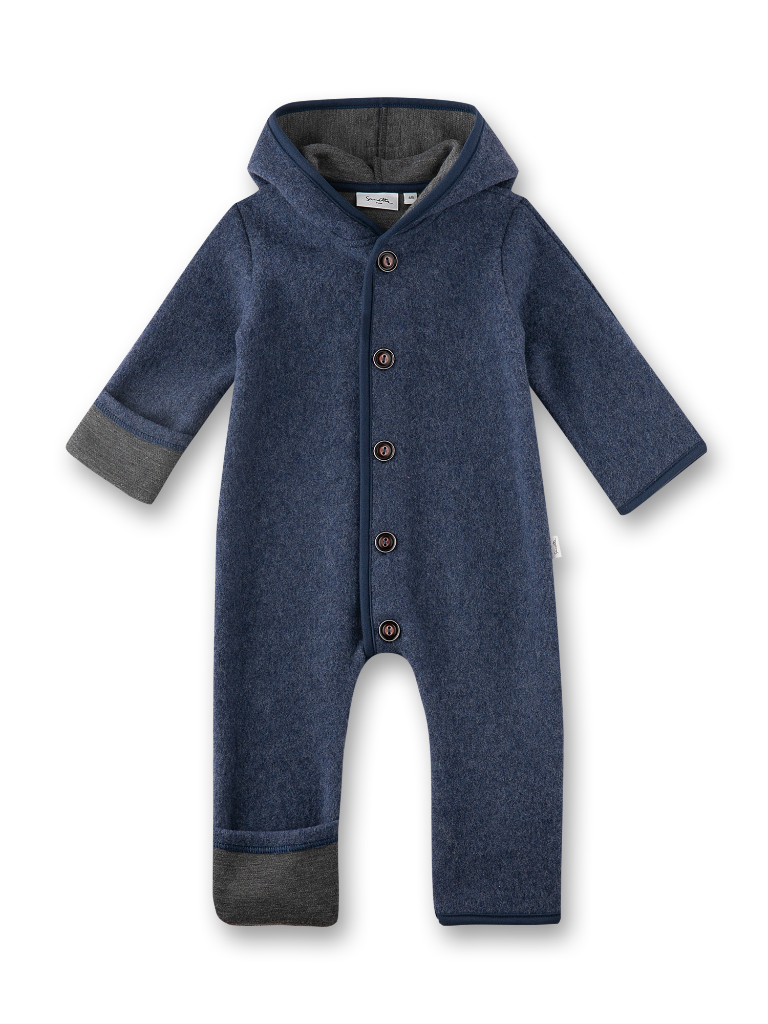 Baby Wollwalk-Strampler blau