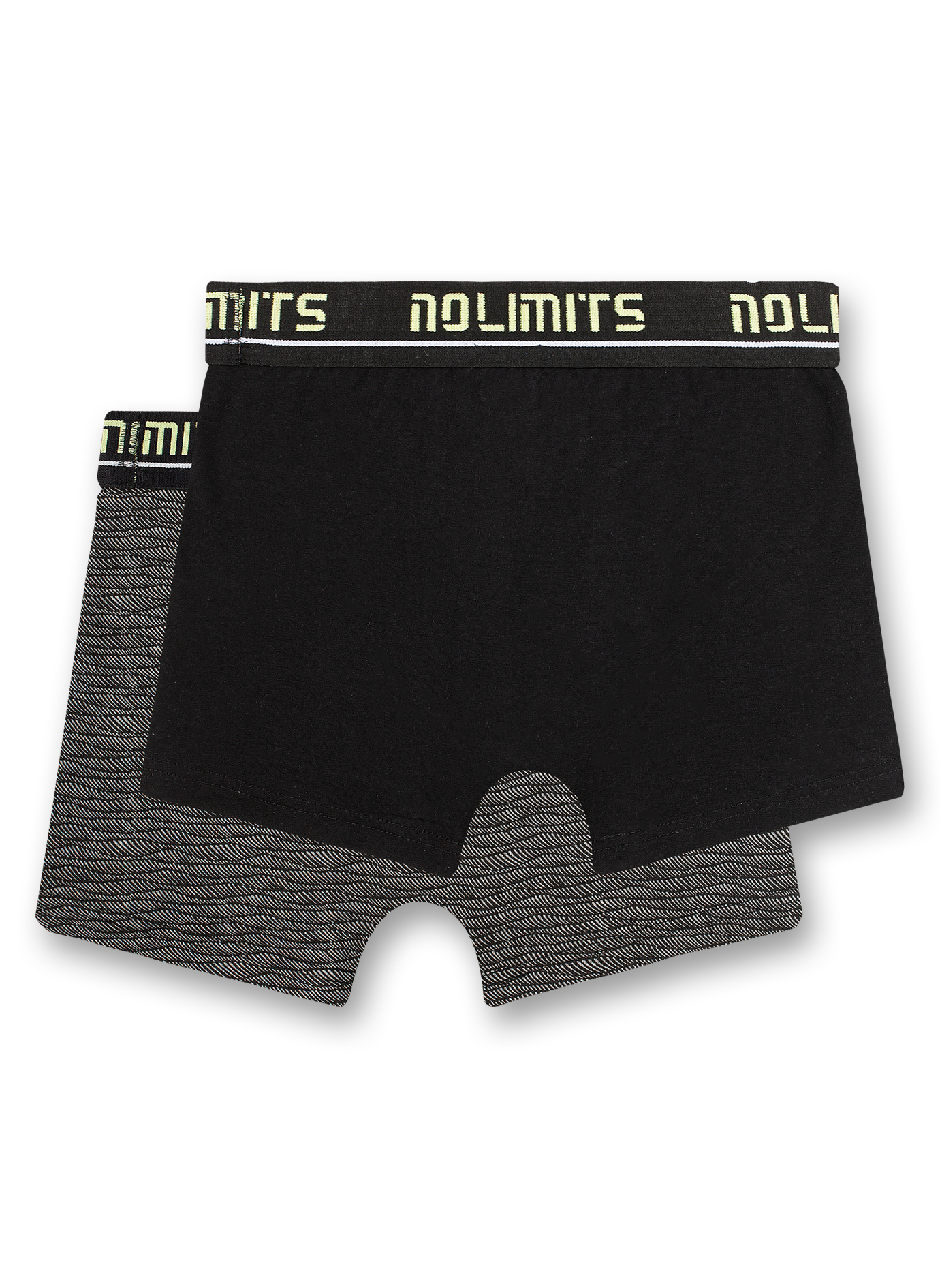 Jungen-Hipshorts (Doppelpack) Dunkelgrau und Schwarz