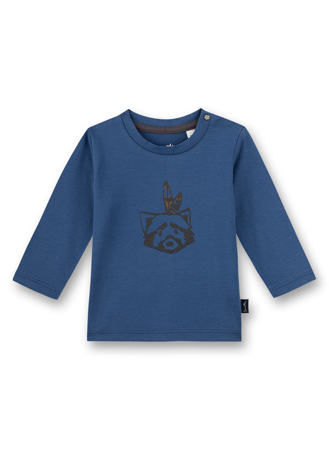 Jungen-Shirt langarm Blau Indian Little Panda