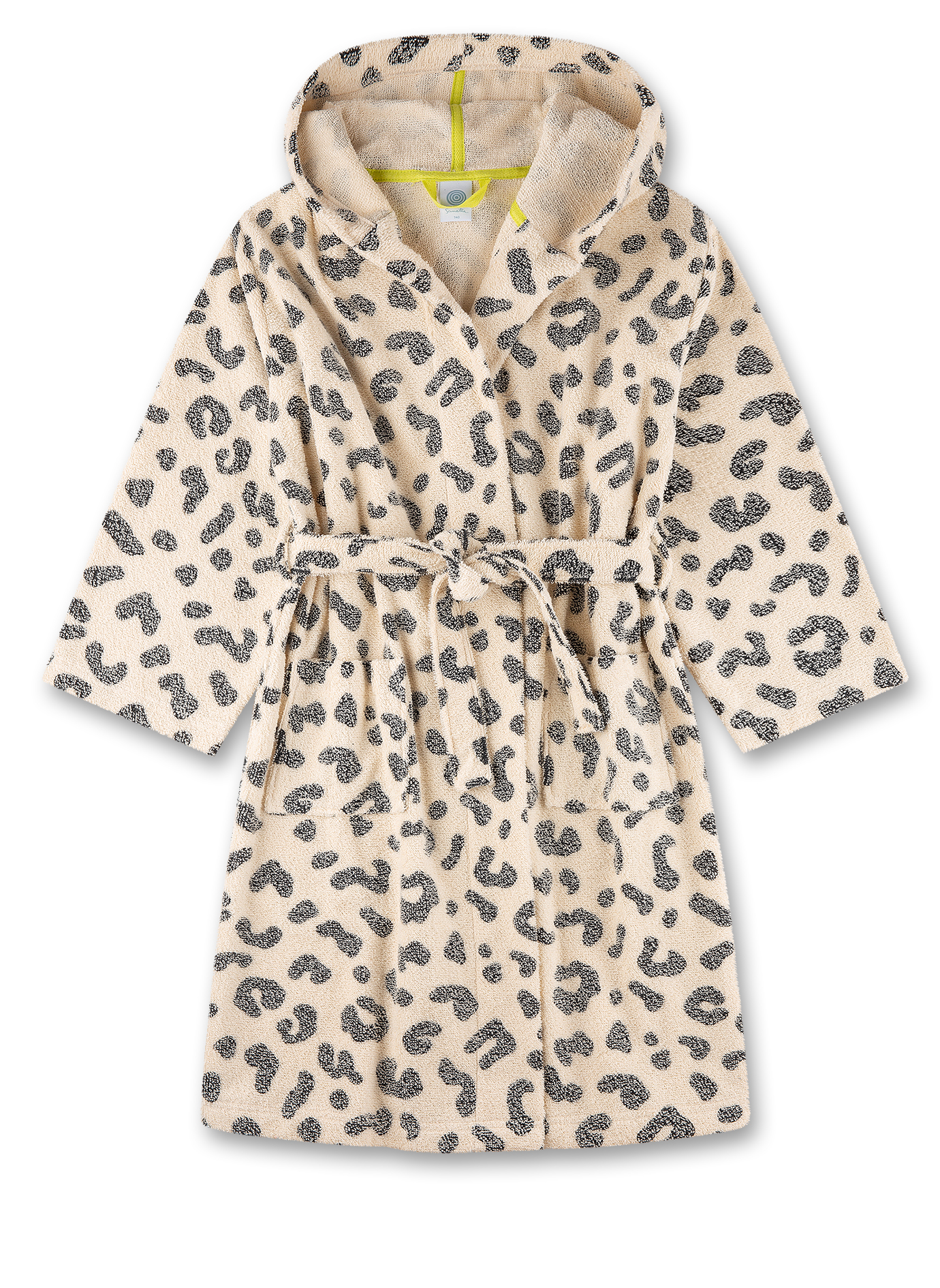 Mädchen-Bademantel beige Leo-Allover