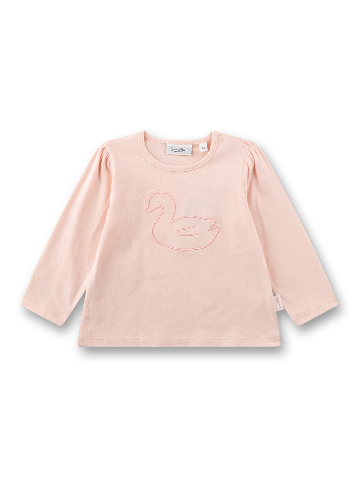 Mädchen-Langarmshirt rosa Schwan