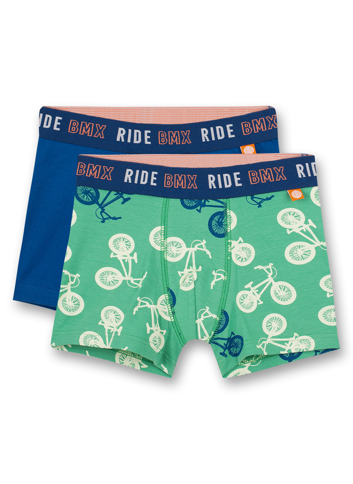 Jungen-Hipshorts (Doppelpack) Grün und Blau BMX