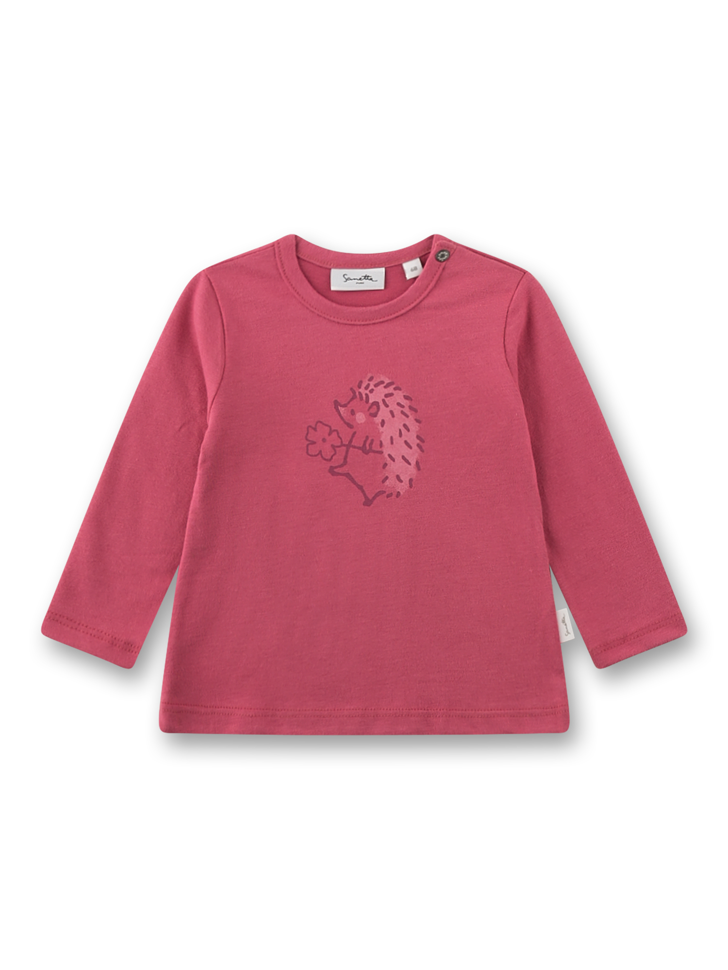 Mädchen-Langarmshirt pink Igel