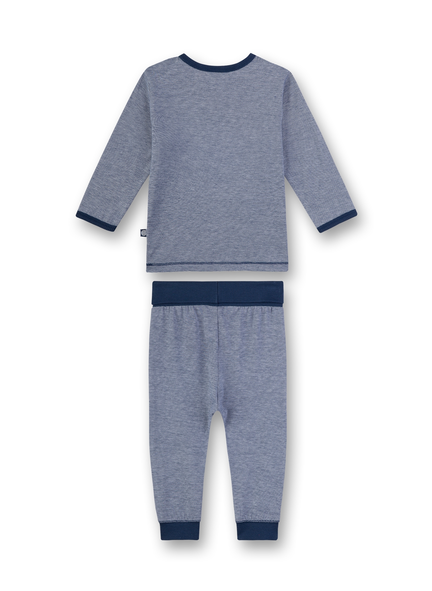 Jungen-Schlafanzug lang Blau-geringelt Bear