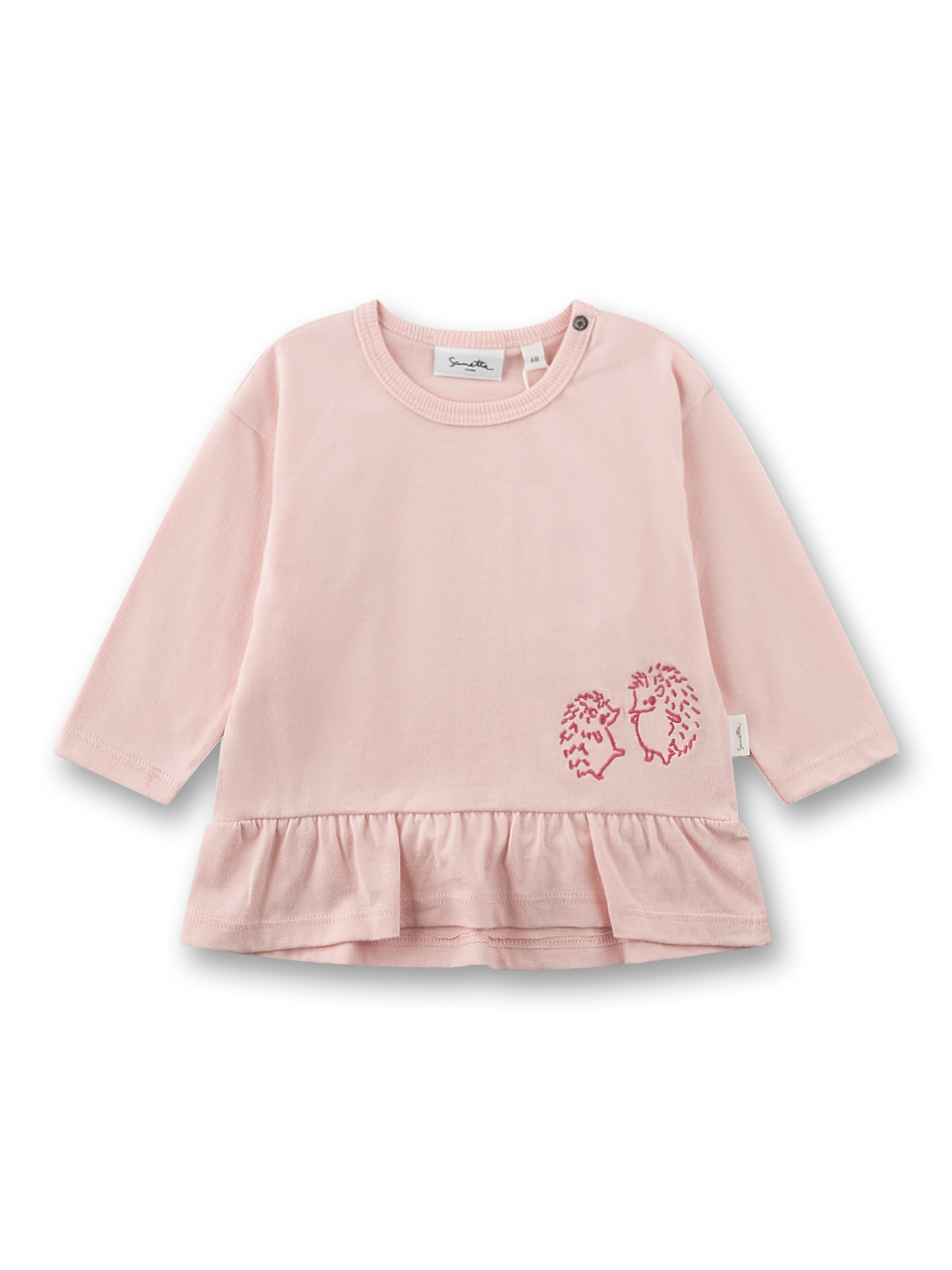 Mädchen-Langarmshirt rosa Igel