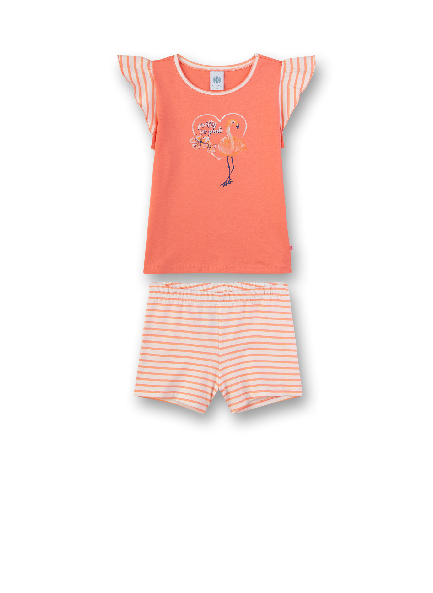 Mädchen-Schlafanzug Orange Flamingo Breeze 