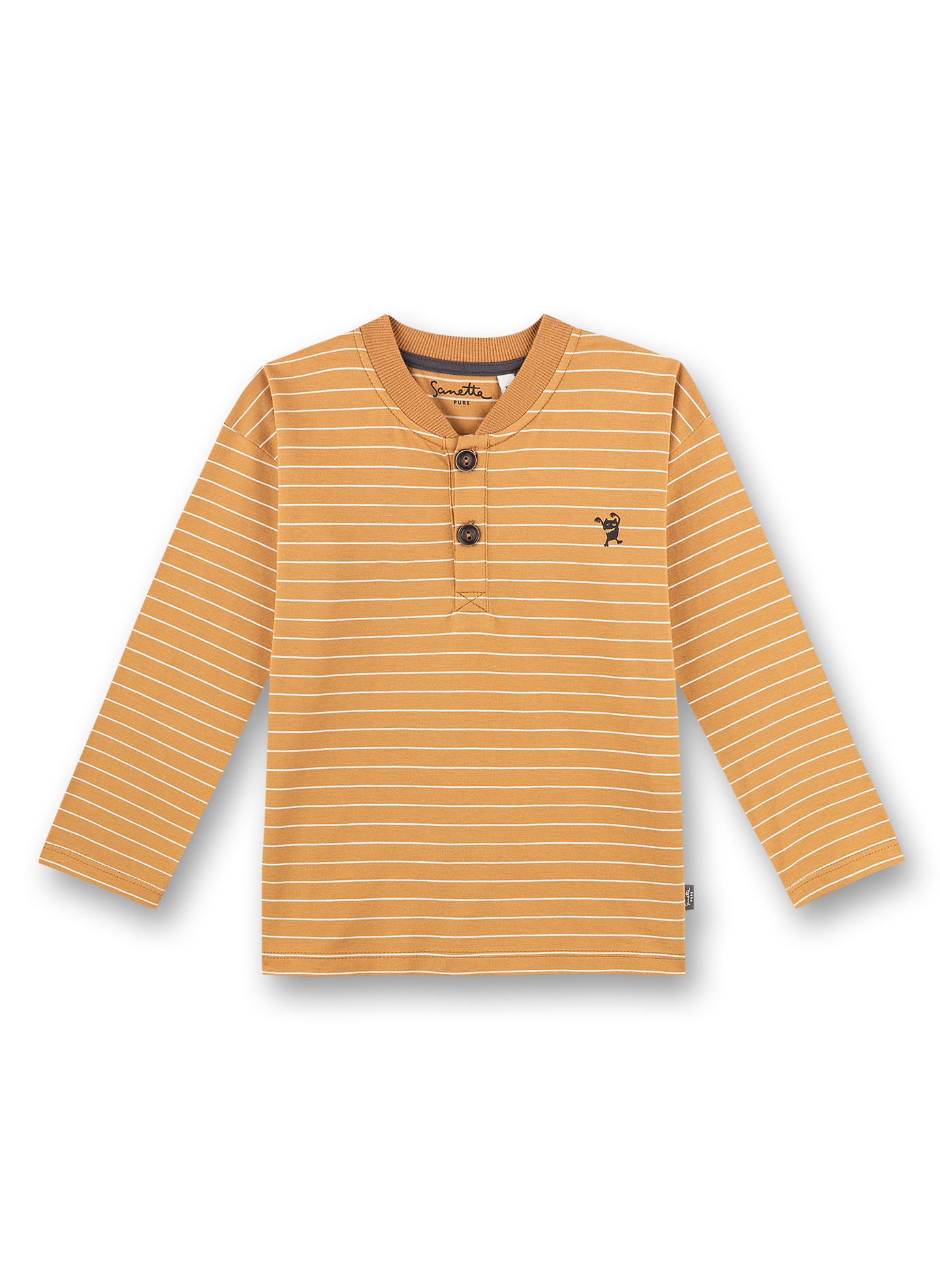 Jungen-Shirt langarm Braun Ringel