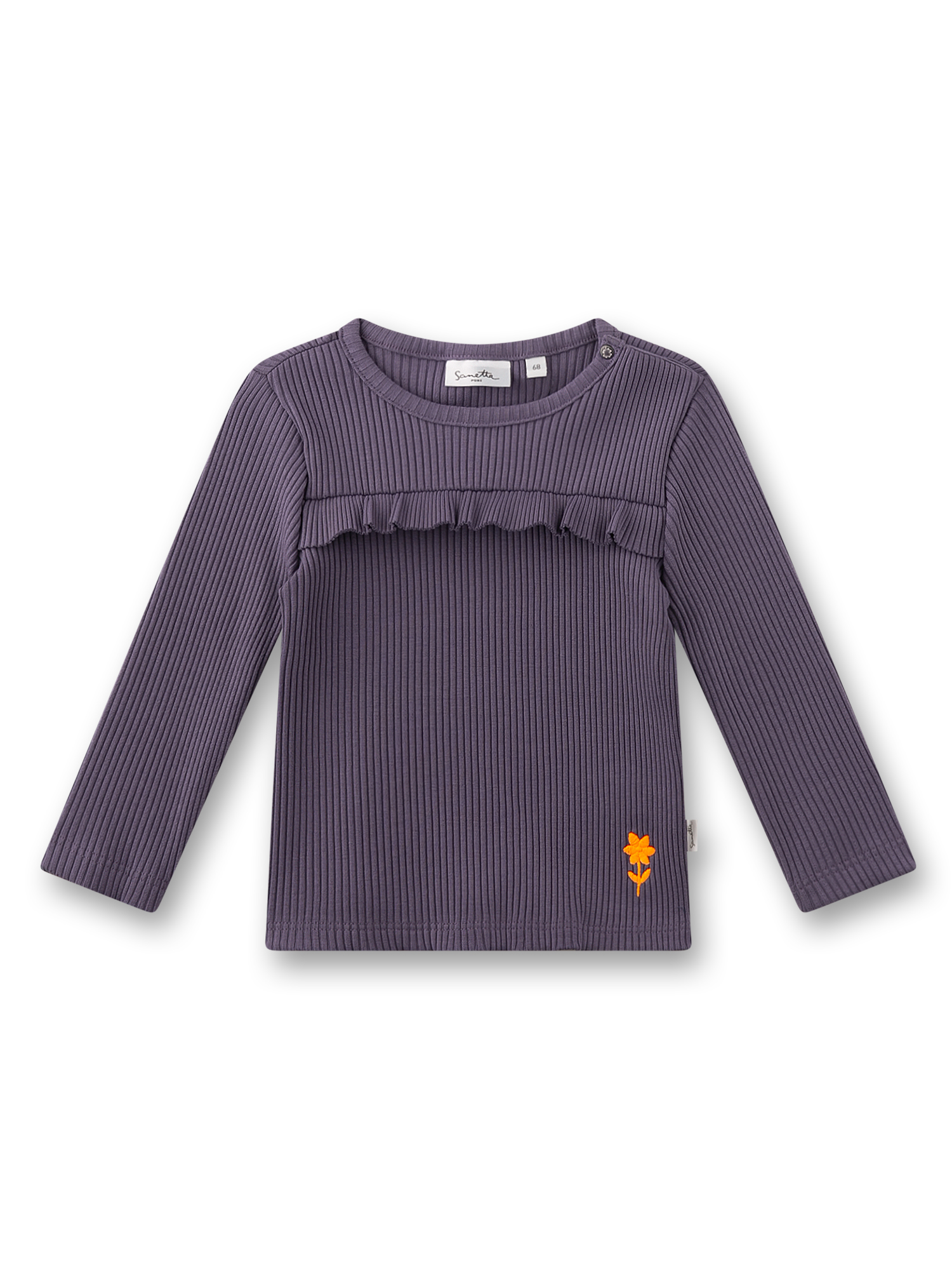 Mädchen-Langarmshirt lila Blumen