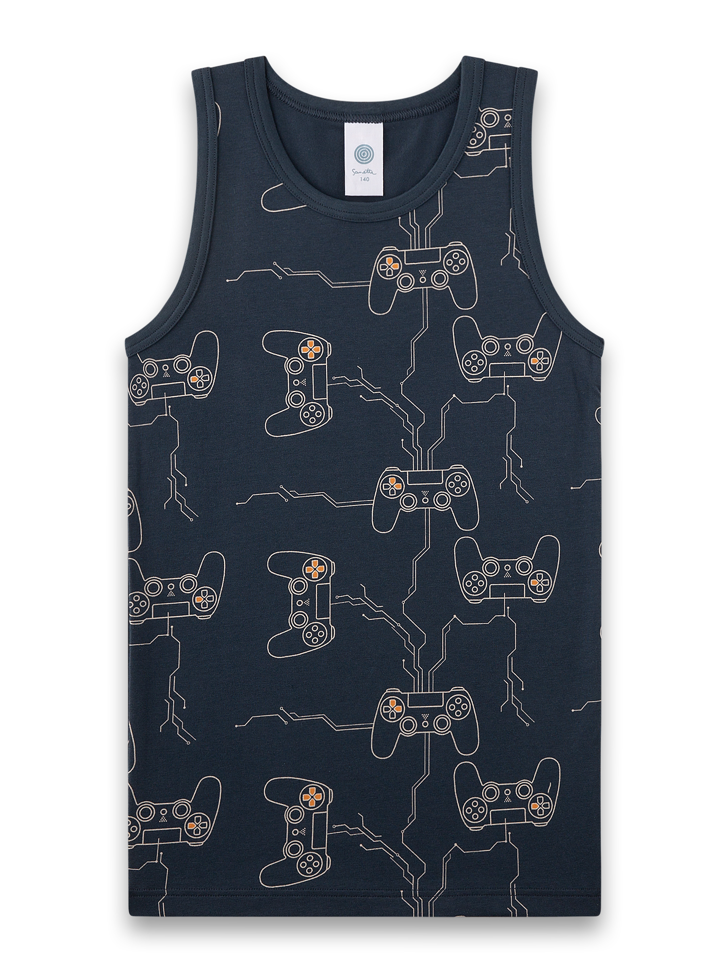 Tanktop, Kinder, Nachtblau, Gaming-Print, Halterarmeln?invalid
