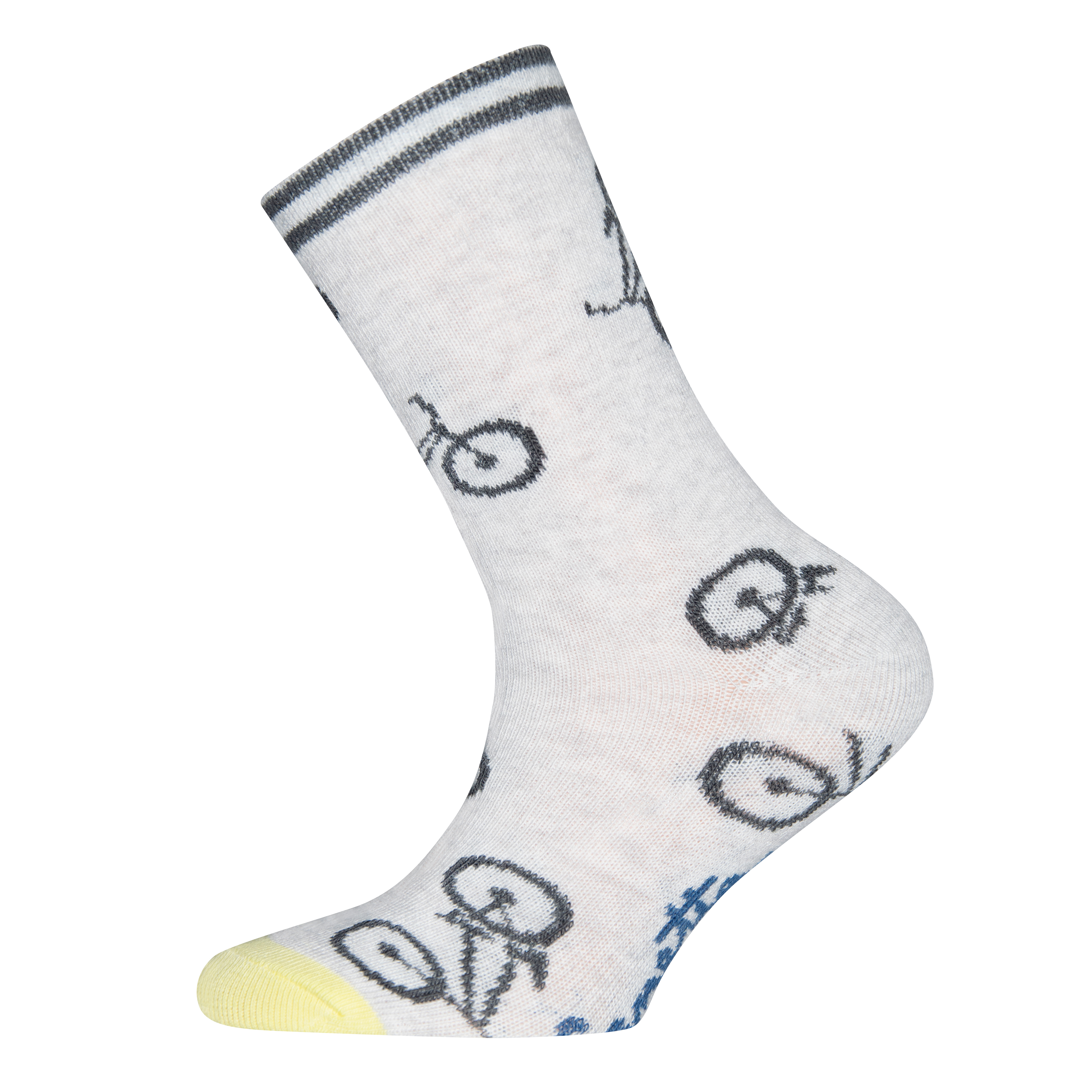 Jungen-Socken (Doppelpack) Weiß und Ringel