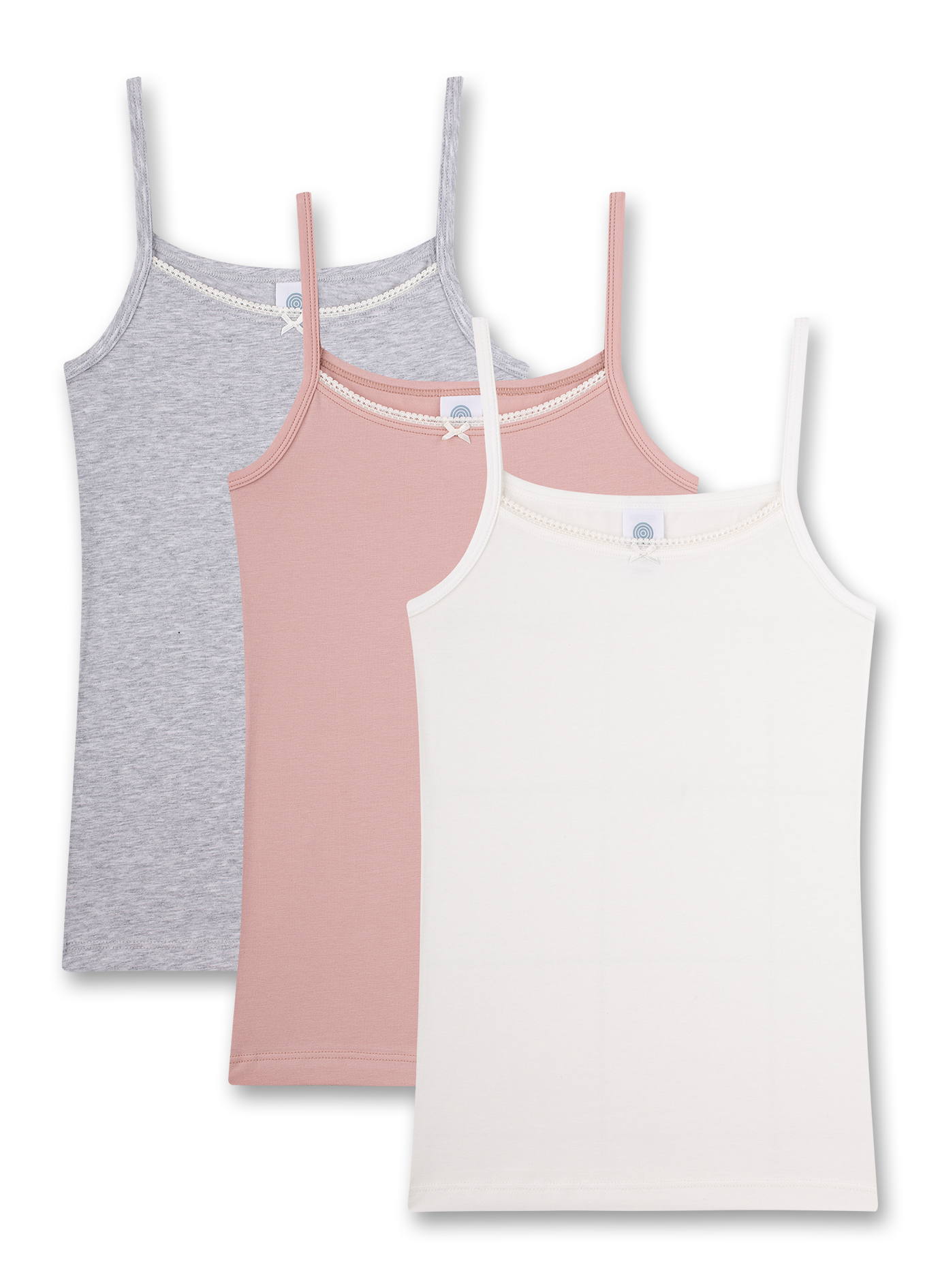 TOM TAILOR Mädchen Tanktops 3er Pack - Baumwolle Mit Schleifendetail