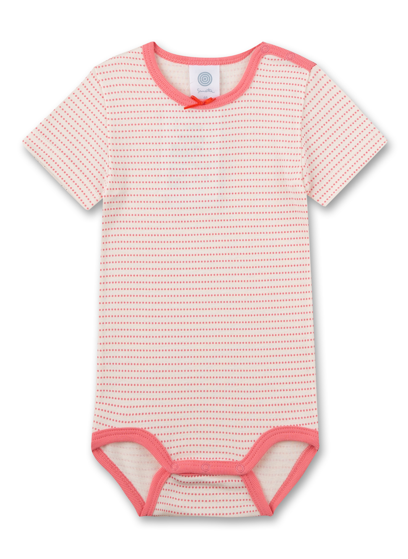 Body kurzarm Beige geringelt