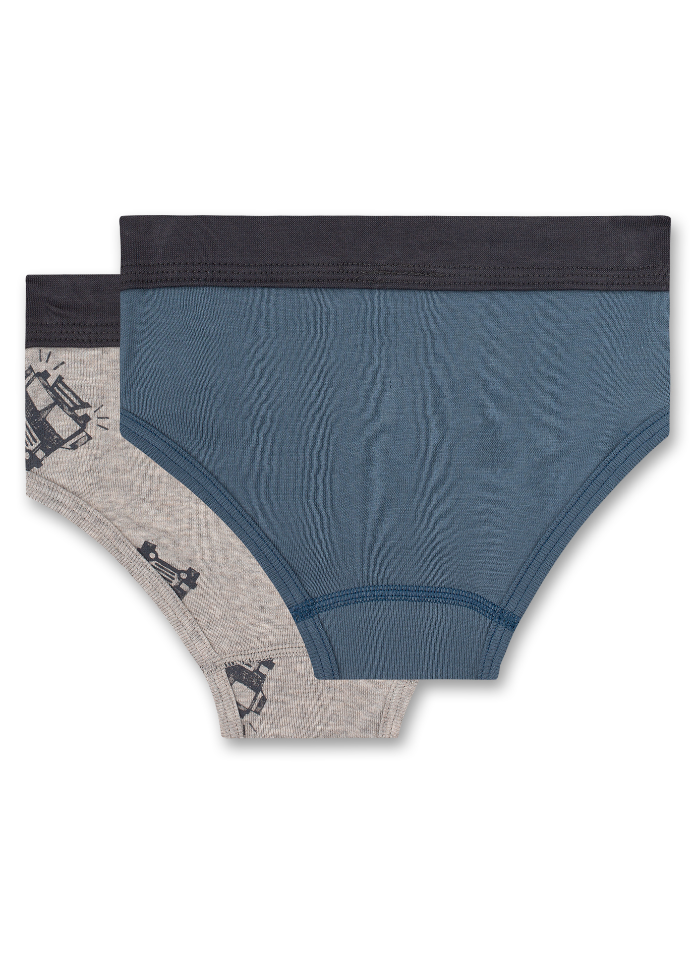 Jungen-Slips (Doppelpack) Graumelange und Blau Truck