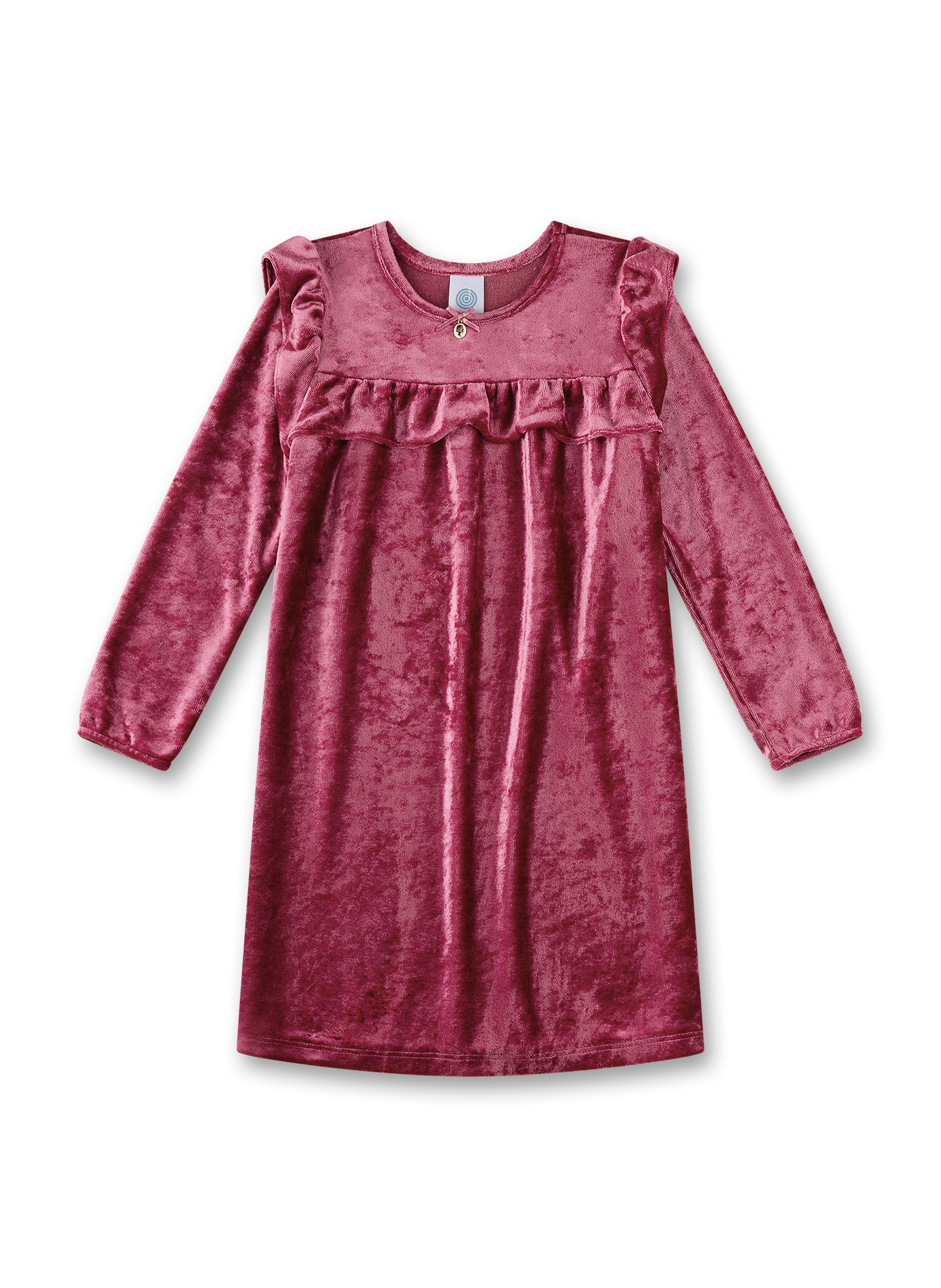 Velvet, Abendkleid, Rüschen, Langärmlig, Pink