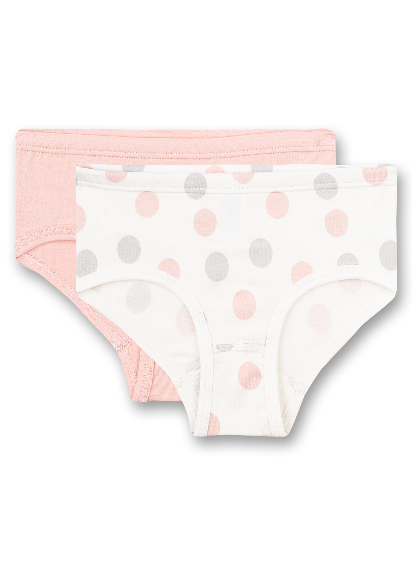 Mädchen-Hüftslip (Doppelpack) Dots-Allover und Rosa