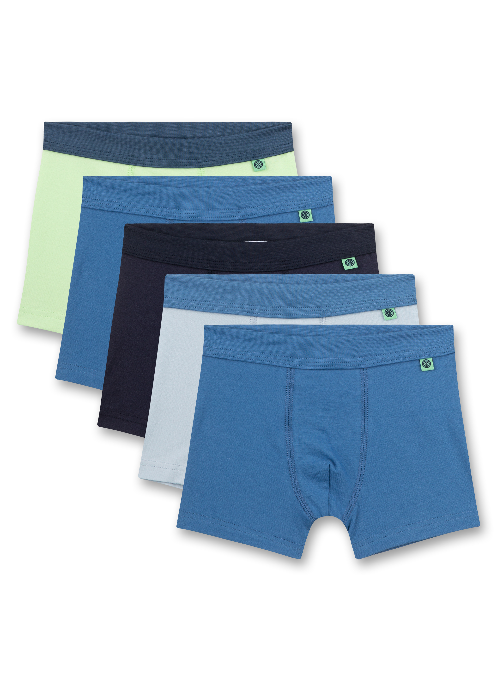 Jungen-Hipshorts (5er-Pack) Blau & Grün
