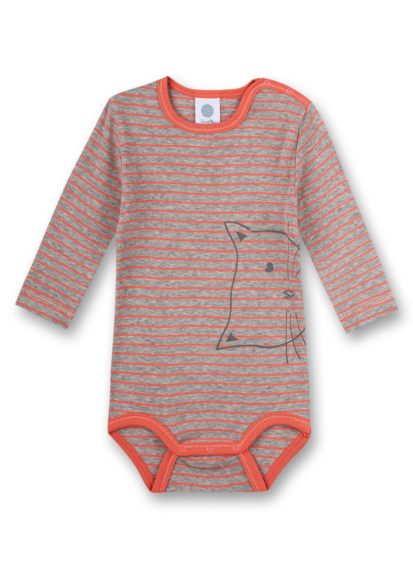 Body langarm Graumelange Tiny Leopard