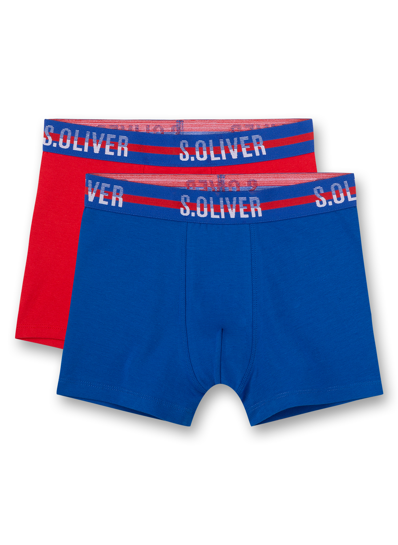 Jungen-Boxer (Doppelpack) Blau und Rot