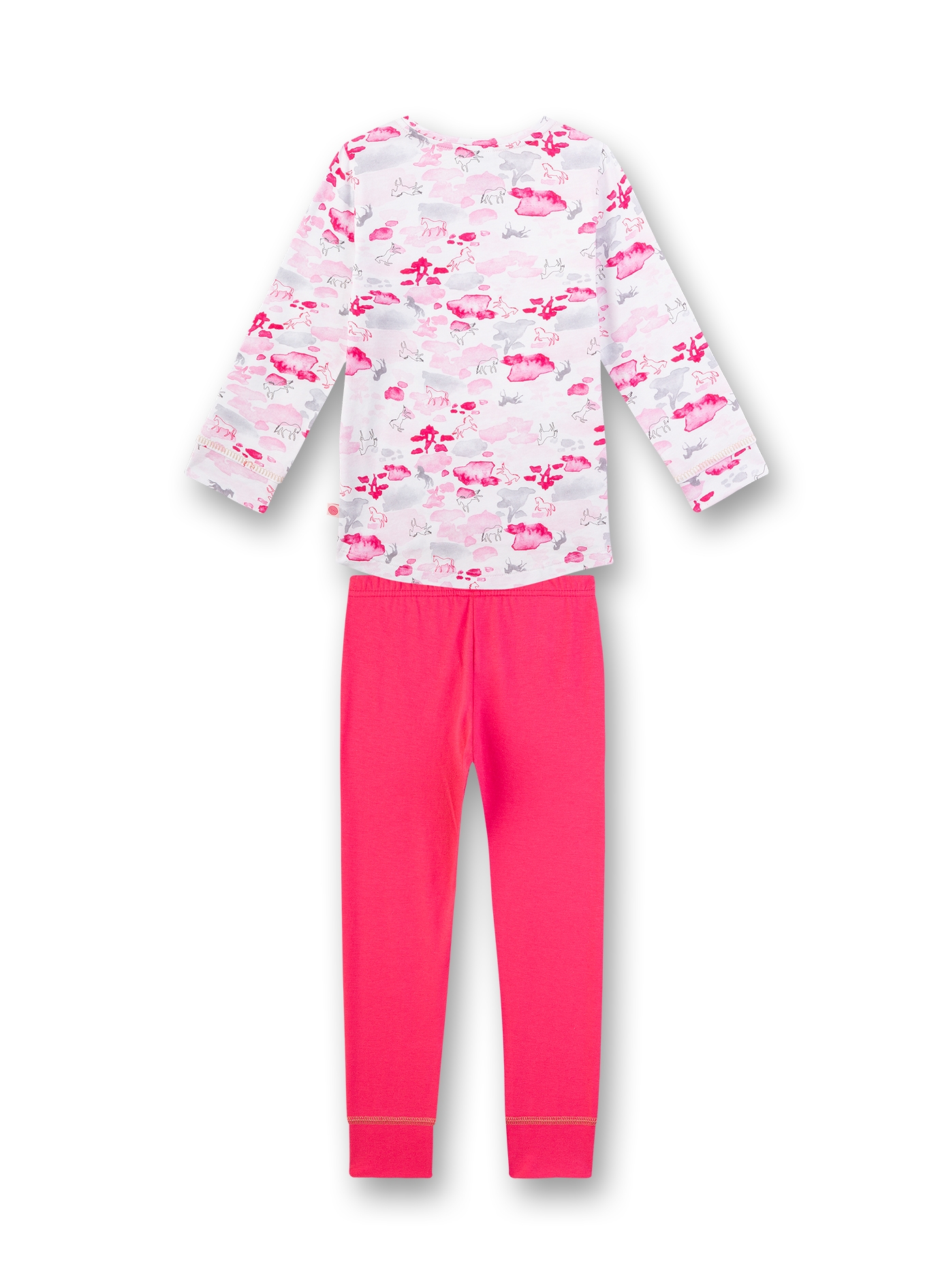 Mädchen-Schlafanzug lang Pink Horse-Power