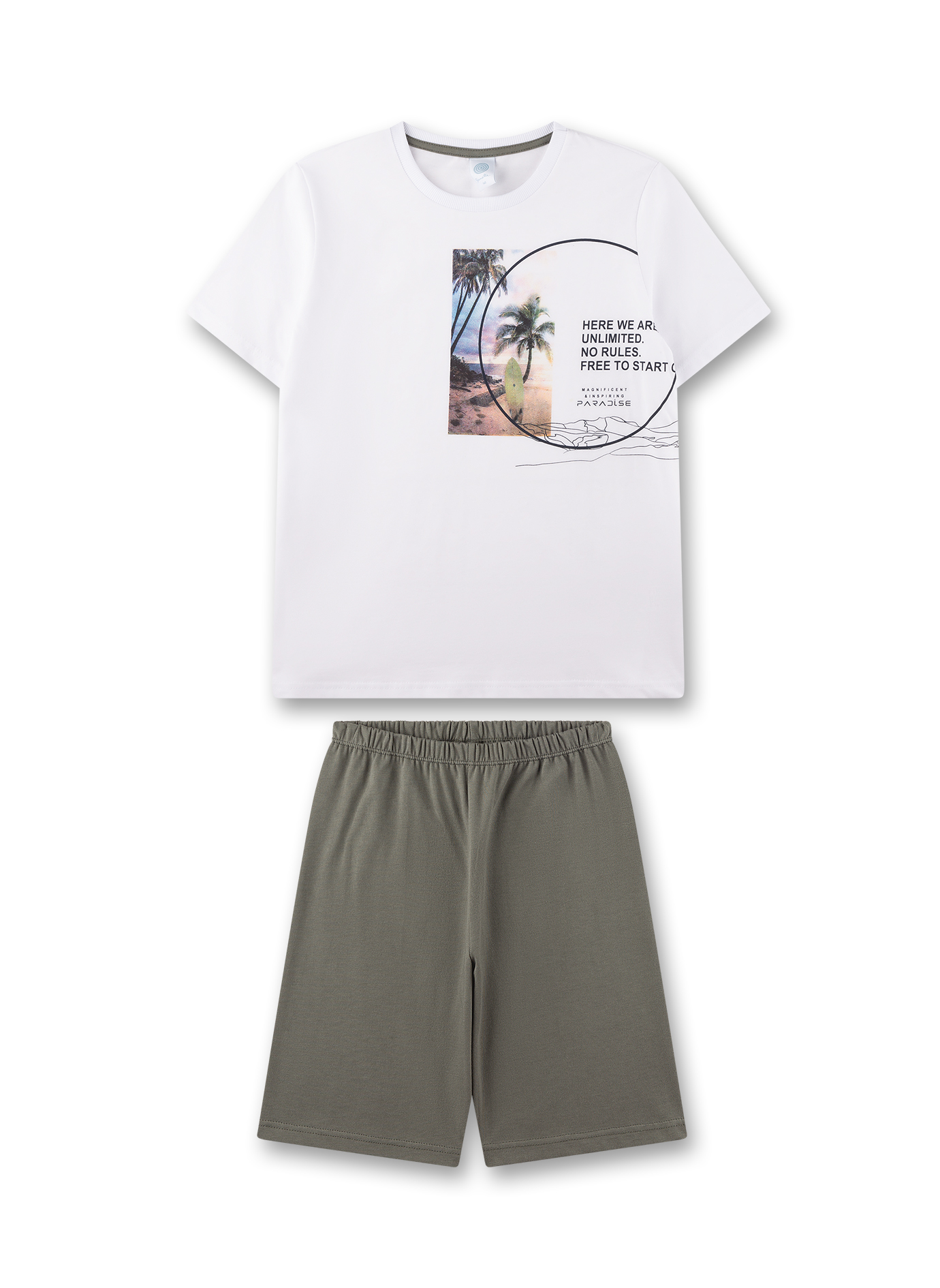 Jungen-Schlafanzug kurz weiß