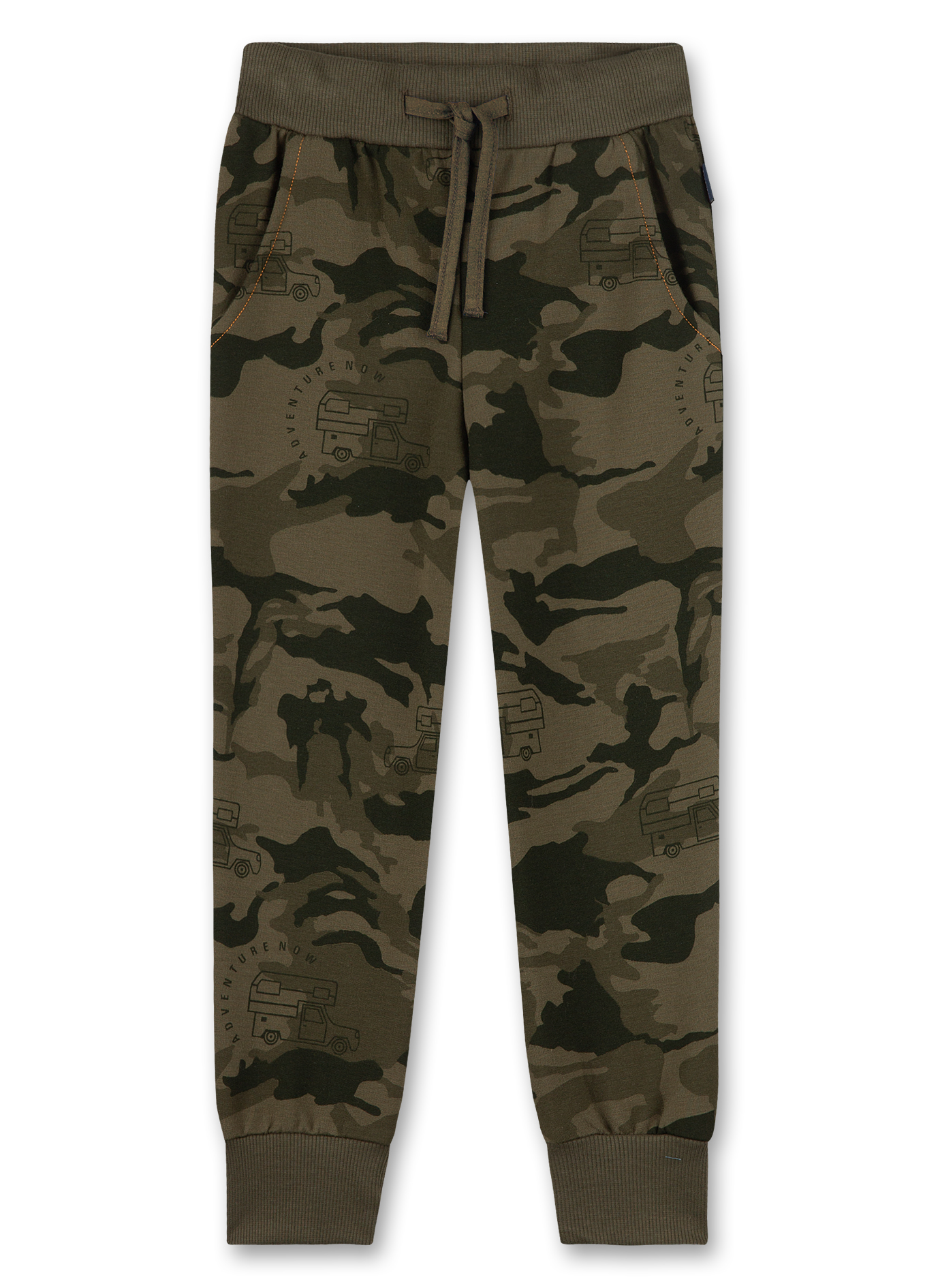 Jungen-Sweathose Grün Camouflage-Allover Expedition