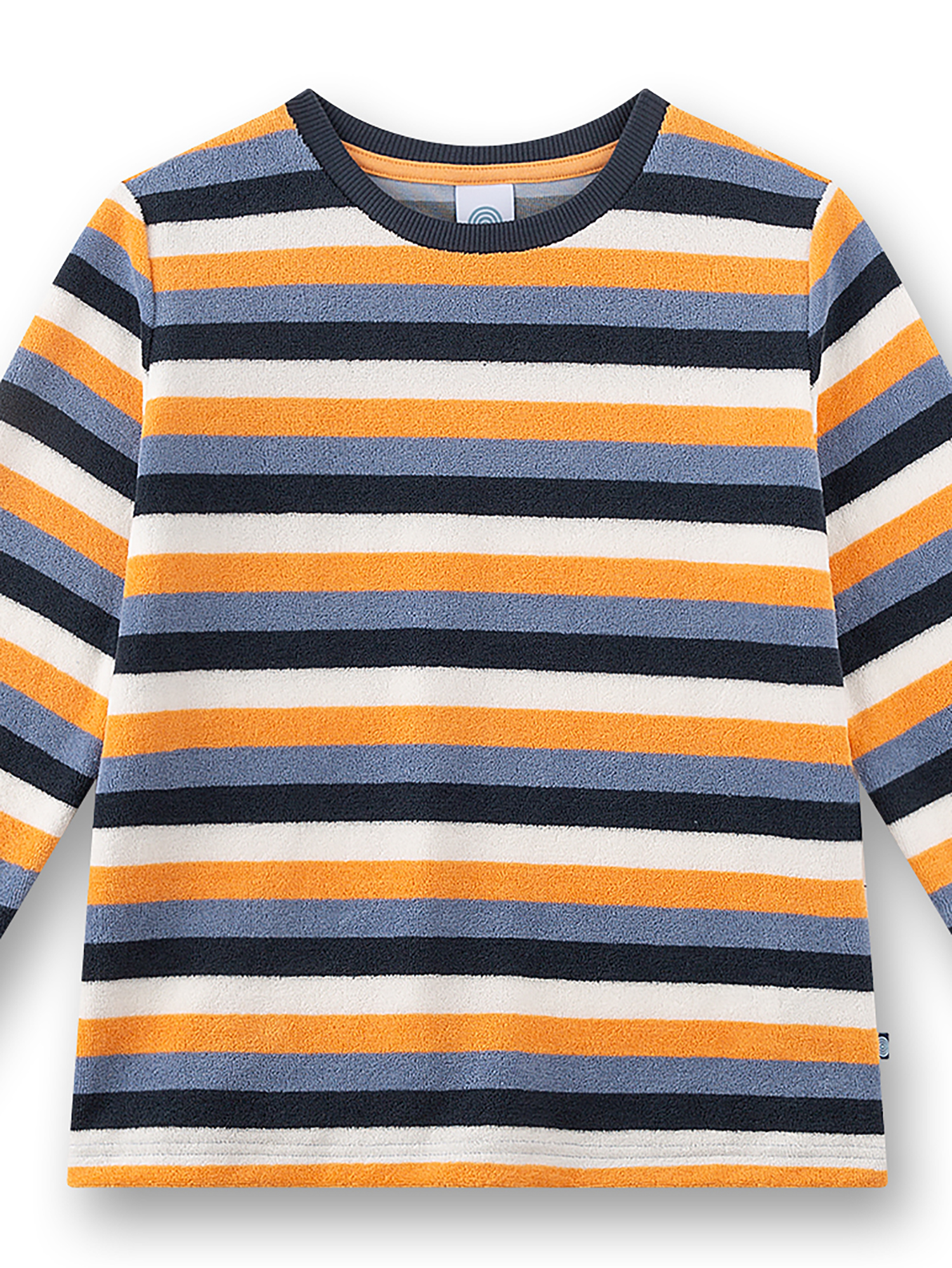 Gestreift, Langarm, Rundhals, Gestrickt, Orange-Blau